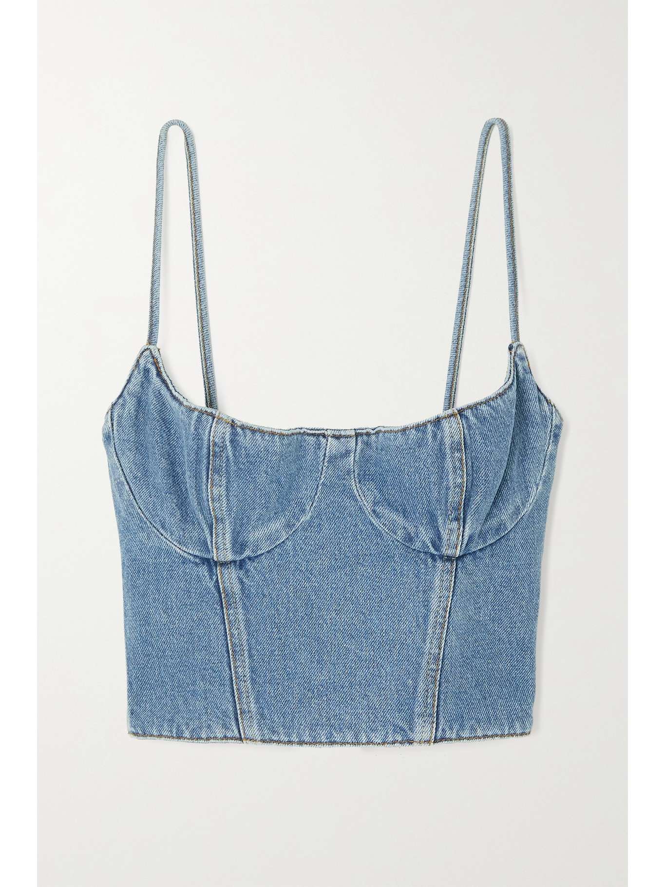 MAGDA BUTRYM Denim bustier top NETAPORTER