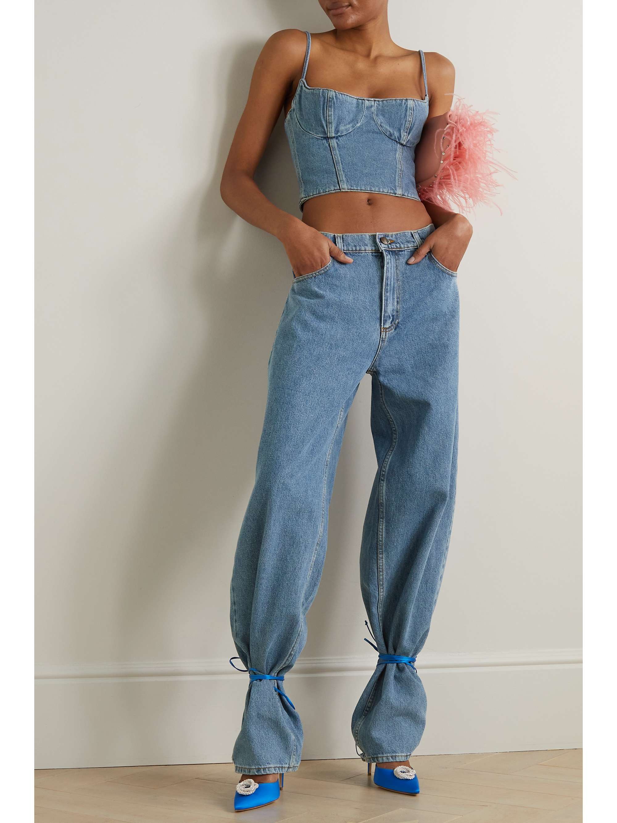 MAGDA BUTRYM Denim bustier top NETAPORTER