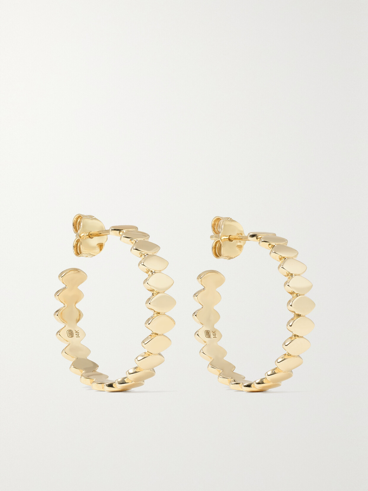 Sydney Evan - Medium Marquis Eye 14-karat Gold Hoop Earrings - one size