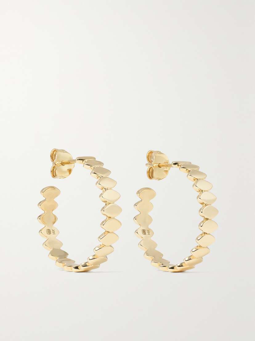 Sydney Evan Medium Marquis Eye 14-karat Gold Hoop Earrings
