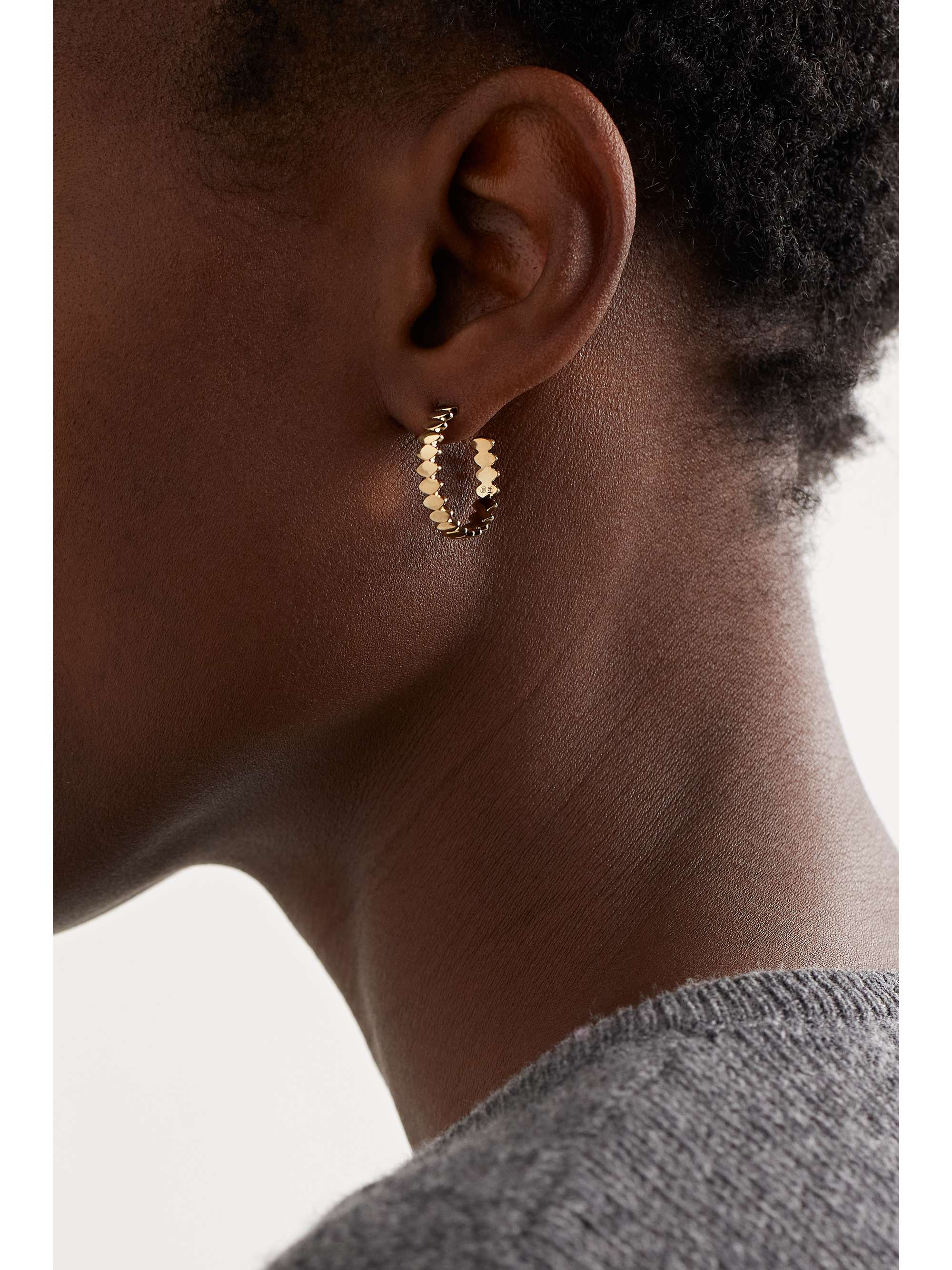 SYDNEY EVAN Medium Marquis Eye 14-karat gold hoop earrings
