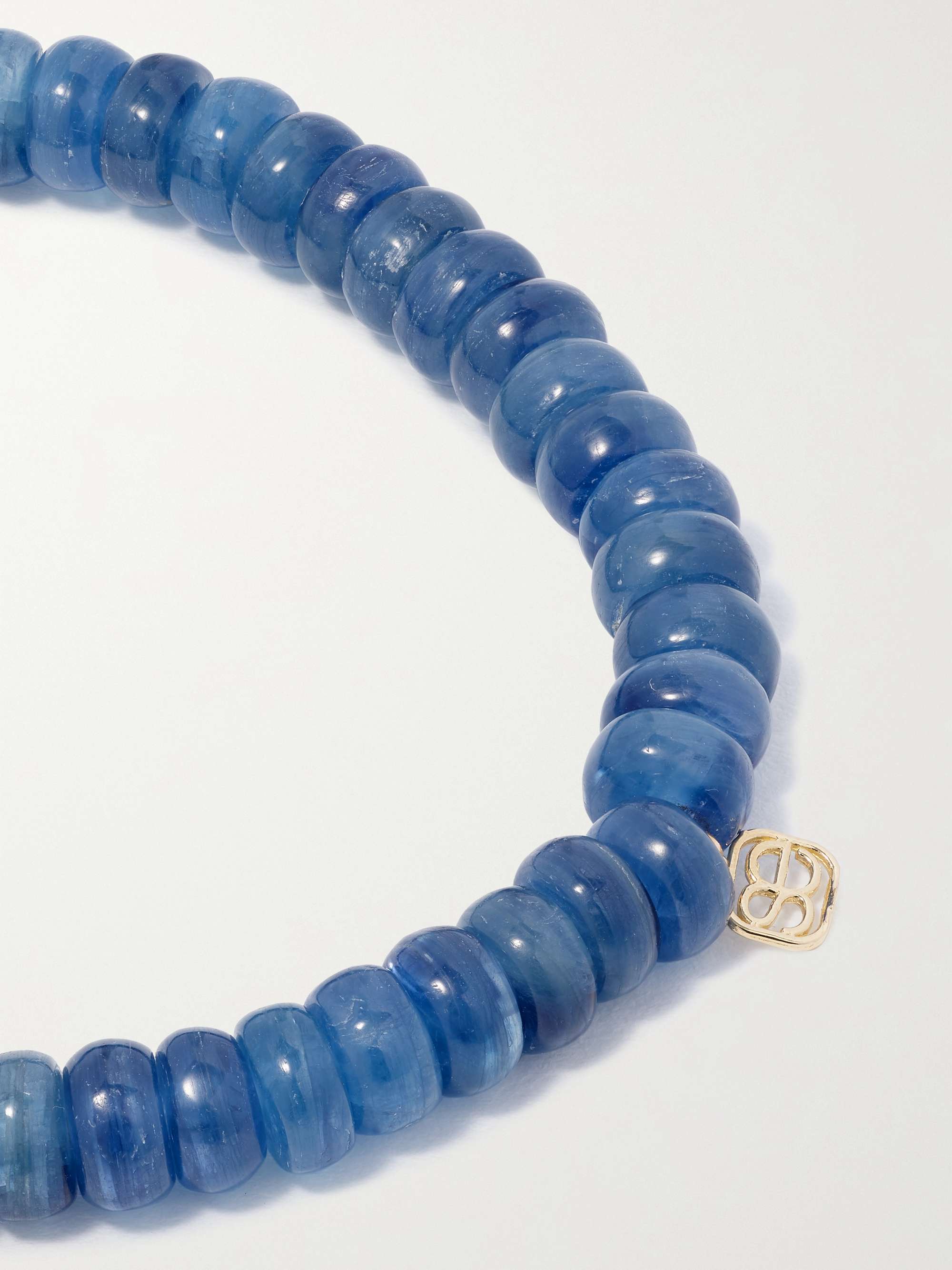 SYDNEY EVAN Mini Heart Key 14-karat gold, kyanite and diamond bracelet