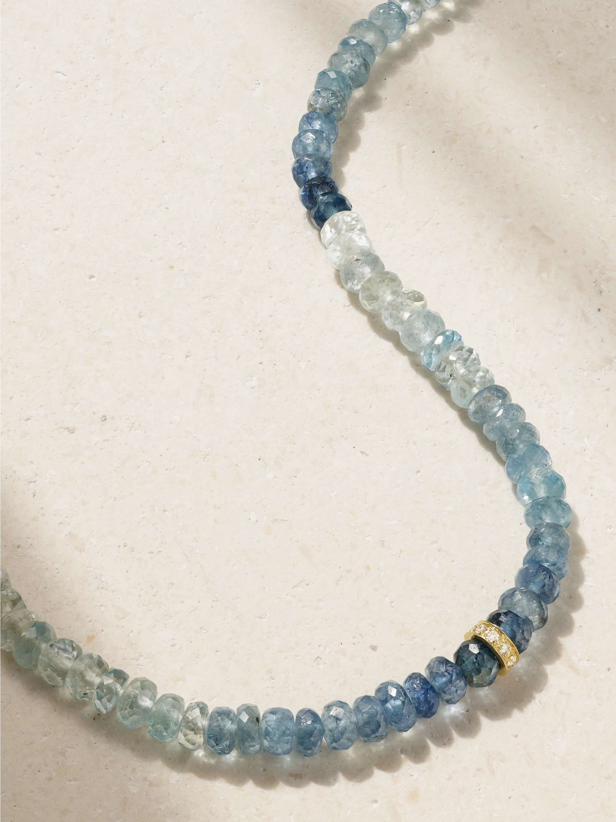 SYDNEY EVAN 14-karat gold, rondelle and diamond choker
