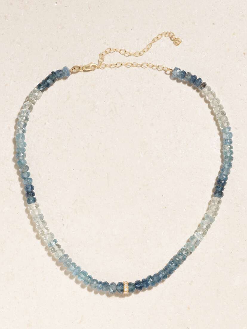 Sydney Evan 14-karat Gold And Diamond Beaded Choker