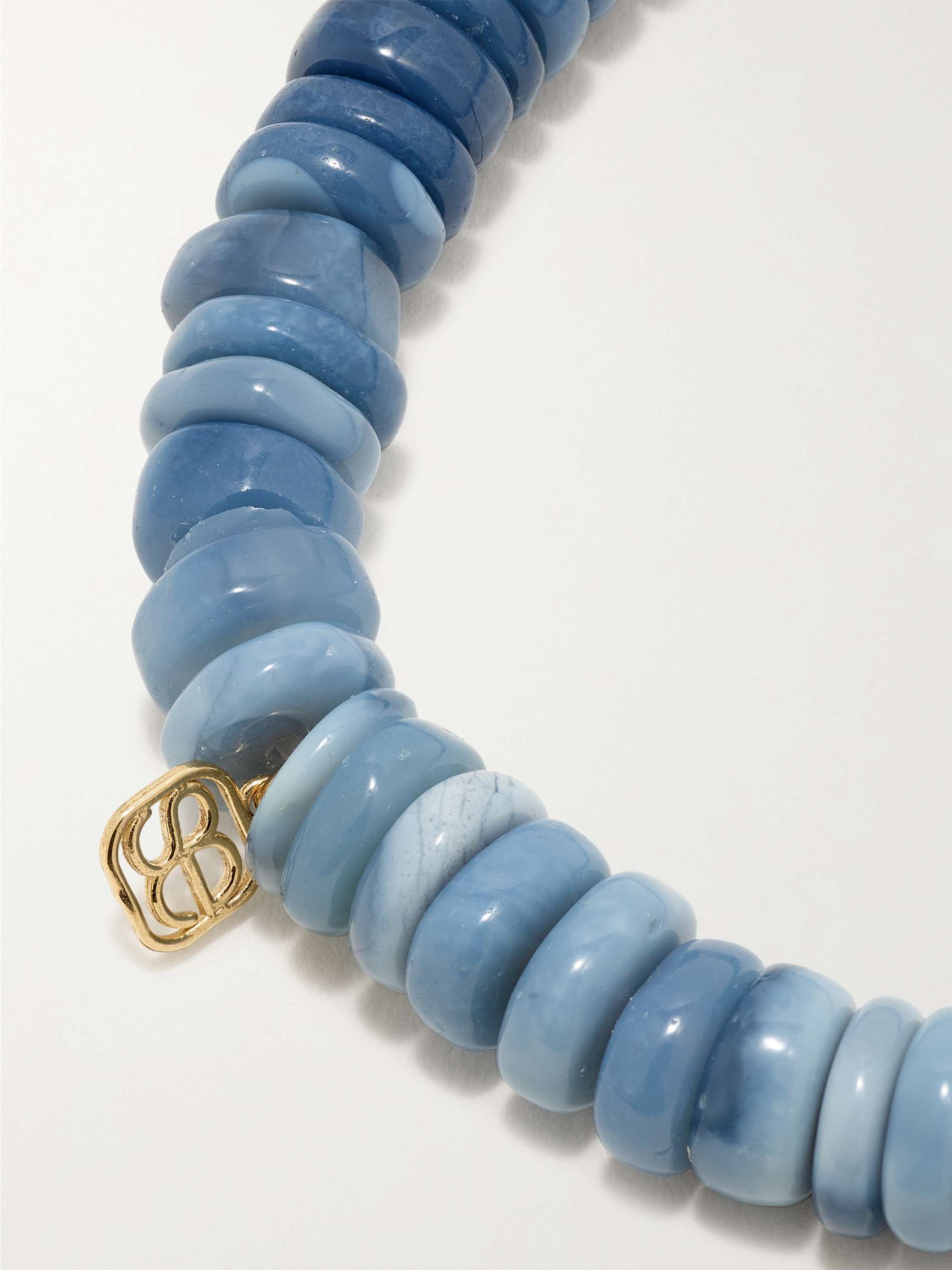 SYDNEY EVAN Mini Moroccan Flower 14-karat gold, opal, pearl and enamel bracelet