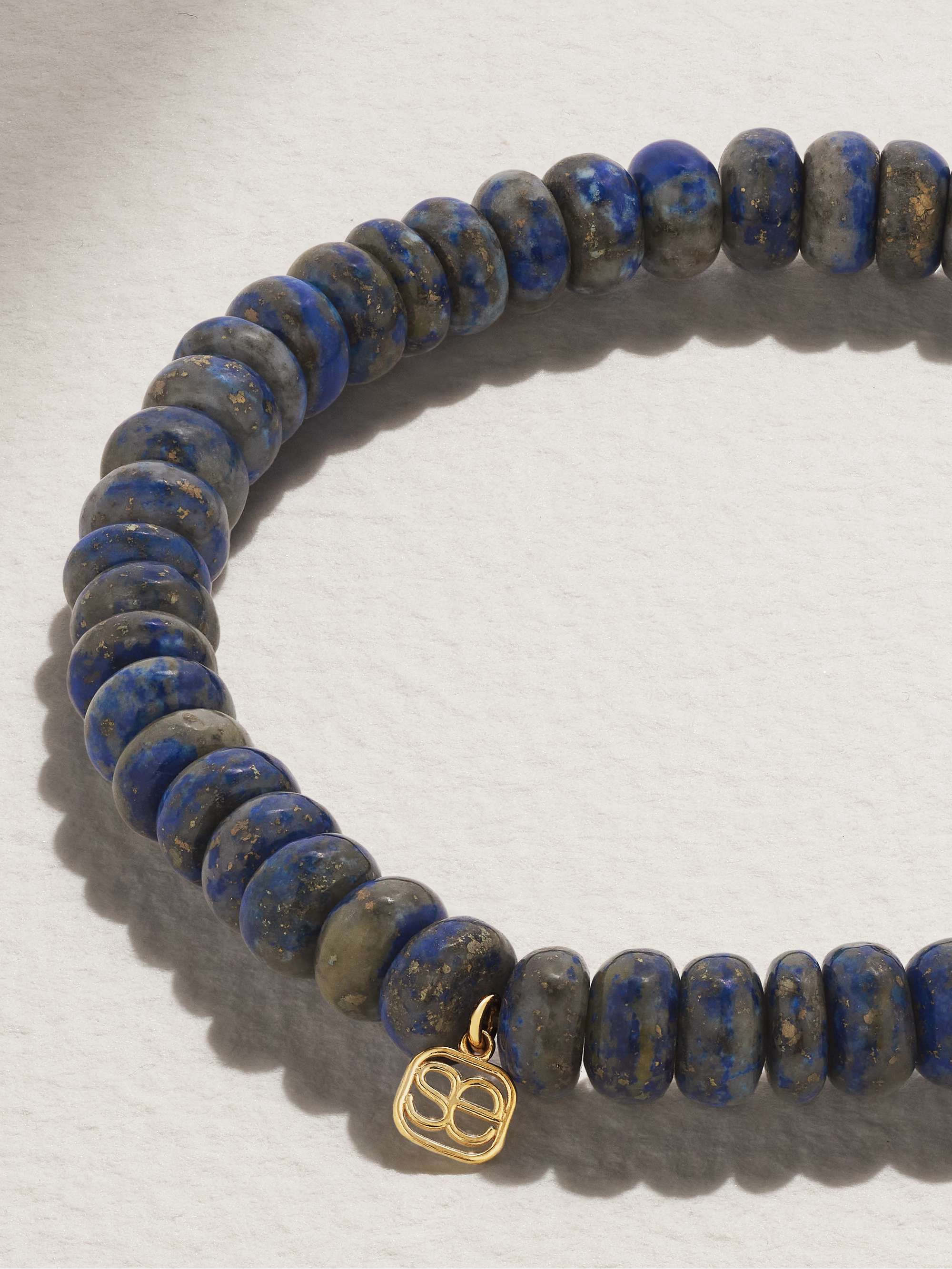 SYDNEY EVAN Flower 14-karat gold, lapis lazuli and enamel bracelet
