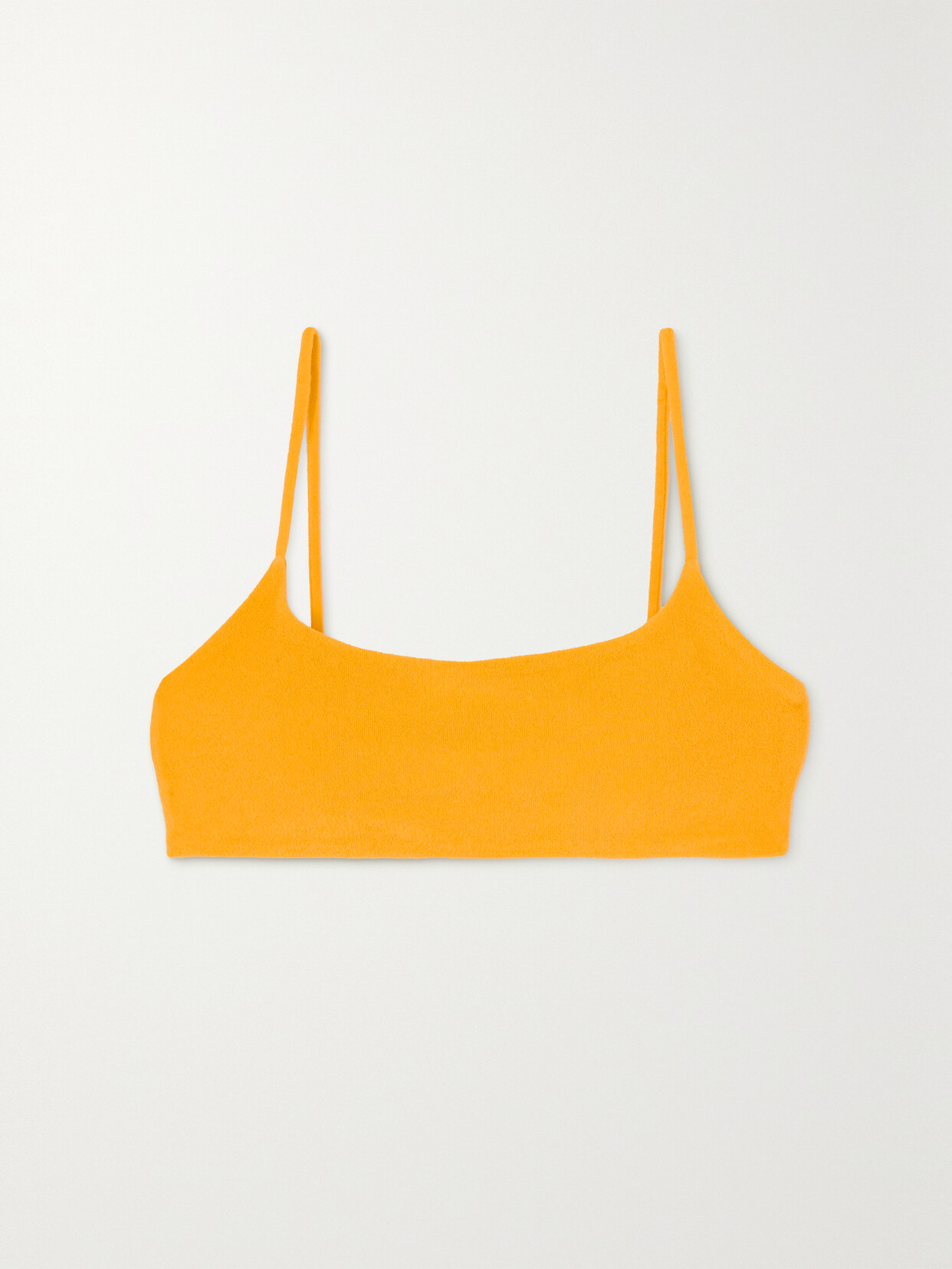 Jade Swim Via Triangle Terry Bikini Top In Yellow