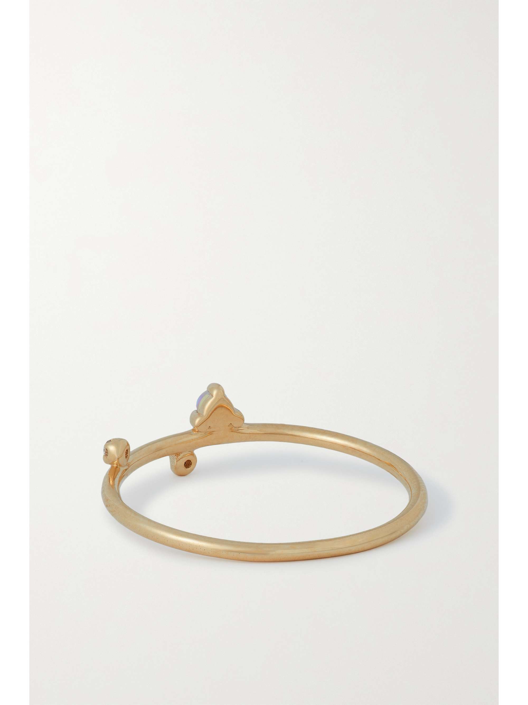 WWAKE Mini Three-Step recycled gold, opal and diamond ring