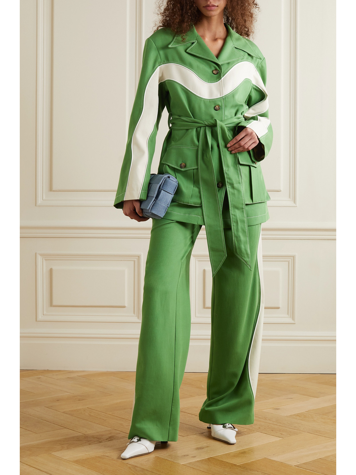 Lagos Belted Lyocell-Twill And Stretch-Cotton Jacket