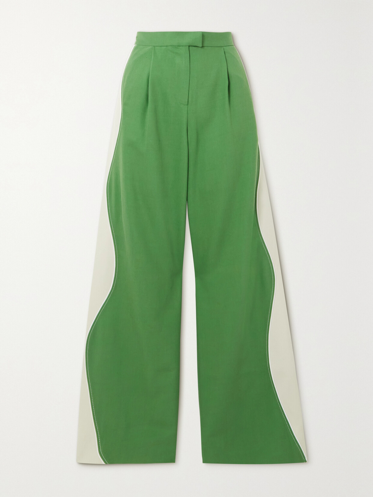 AHLUWALIA LAGOS LYOCELL-TWILL AND COTTON-BLEND WIDE-LEG PANTS