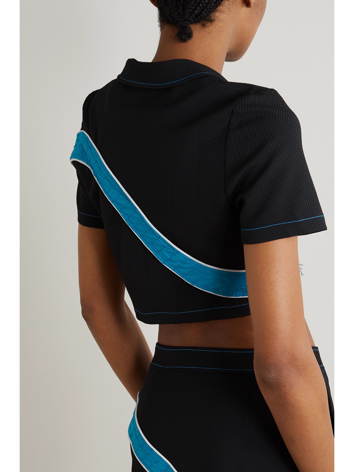 Ahluwalia Black Priya Button-down Crop Top