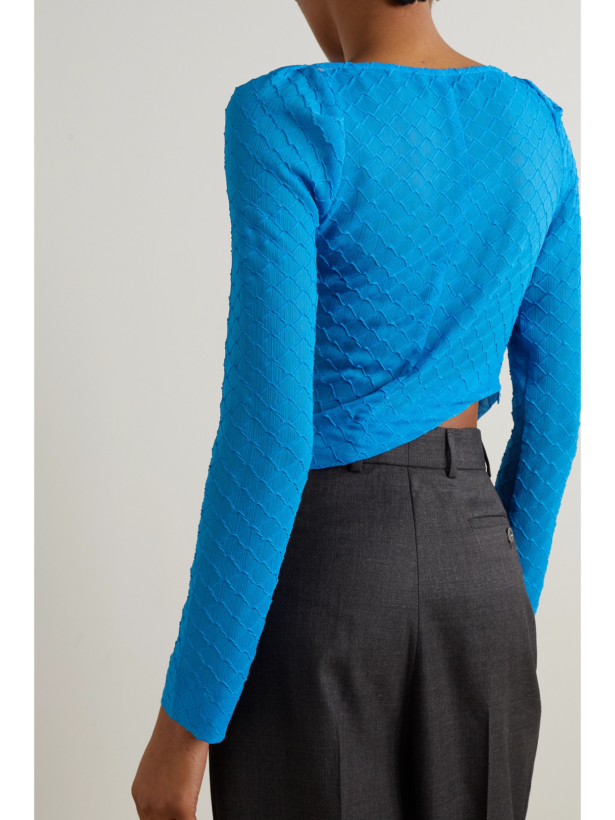 AHLUWALIA ASYMMETRIC CLOQUÉ TOP