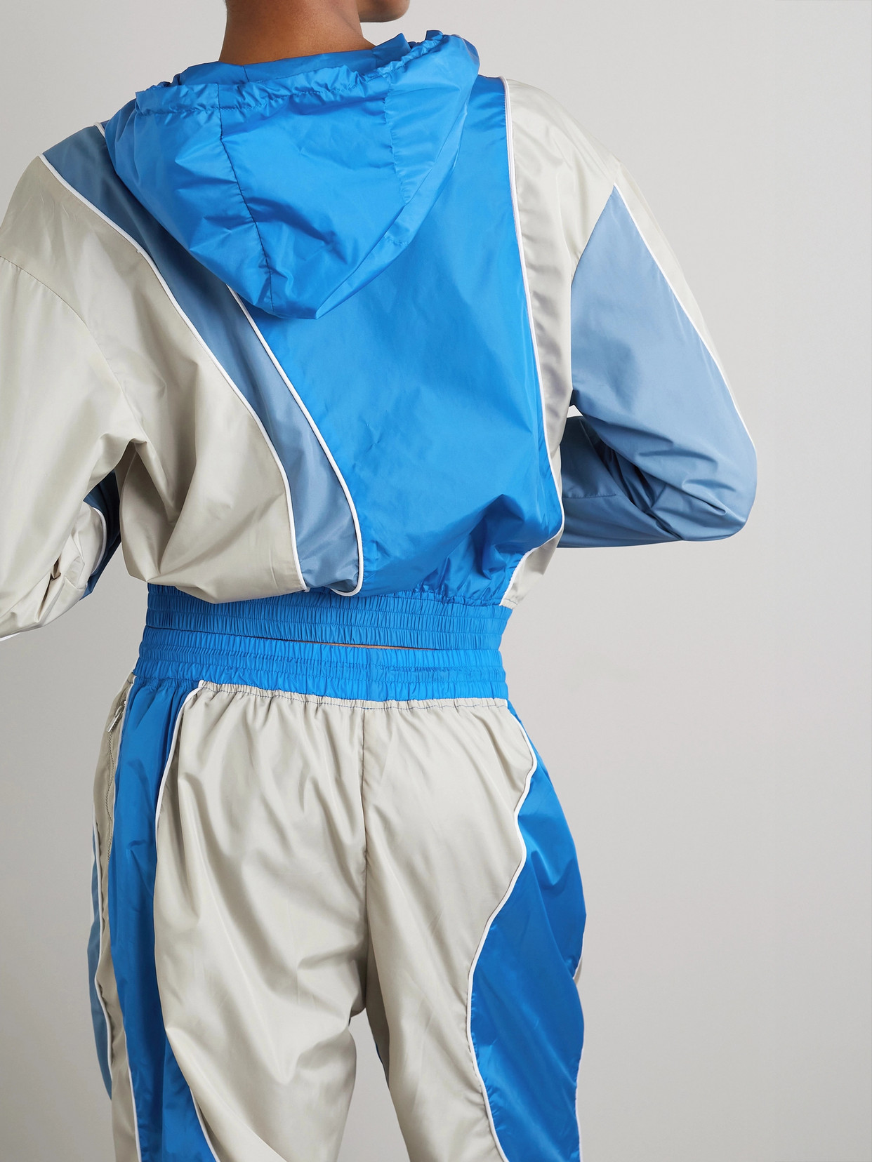 Hooded Color-Block Shell Track Jacket