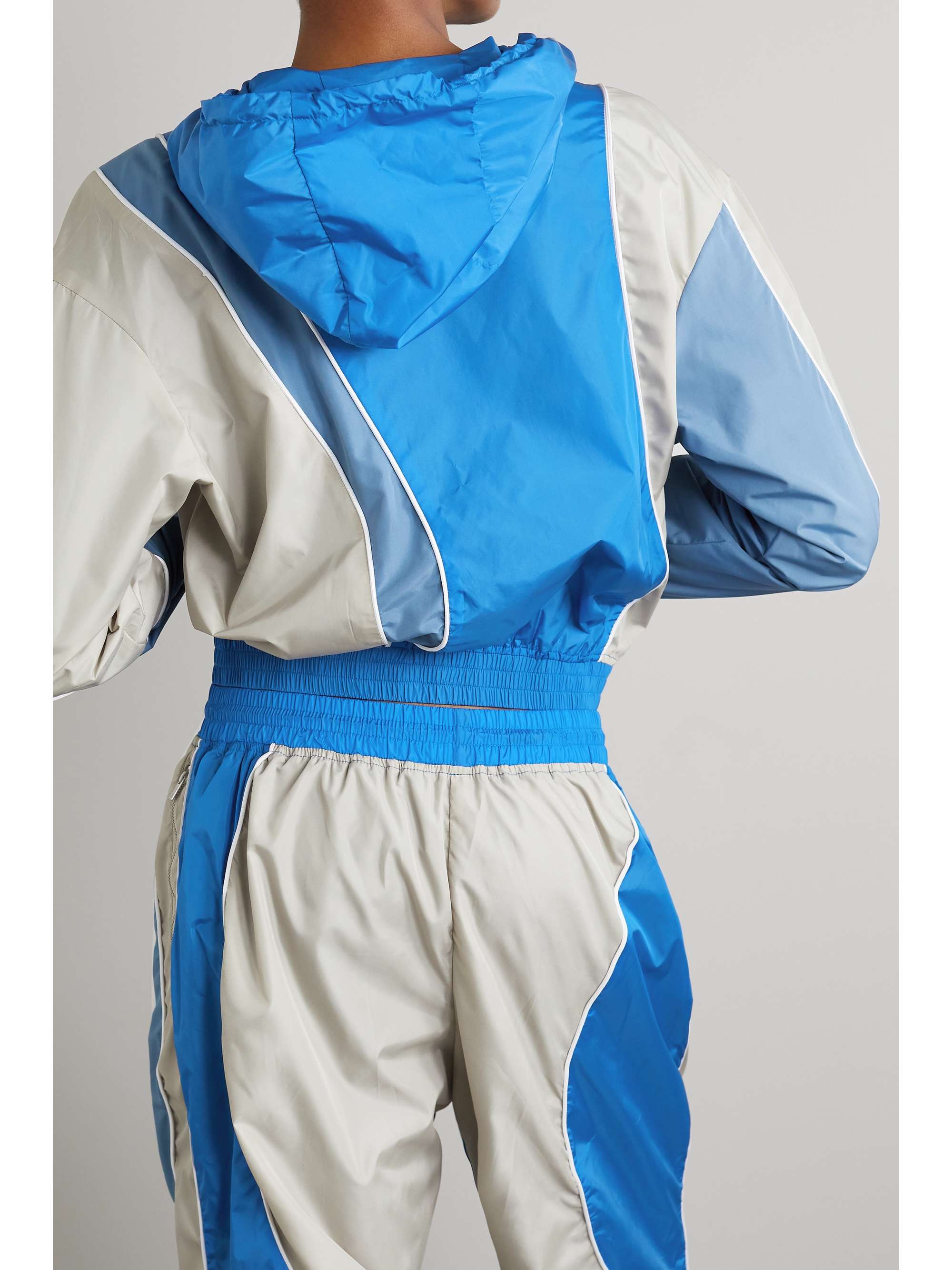 AHLUWALIA Trainingsjacke aus Shell in Colour-Block-Optik mit Kapuze