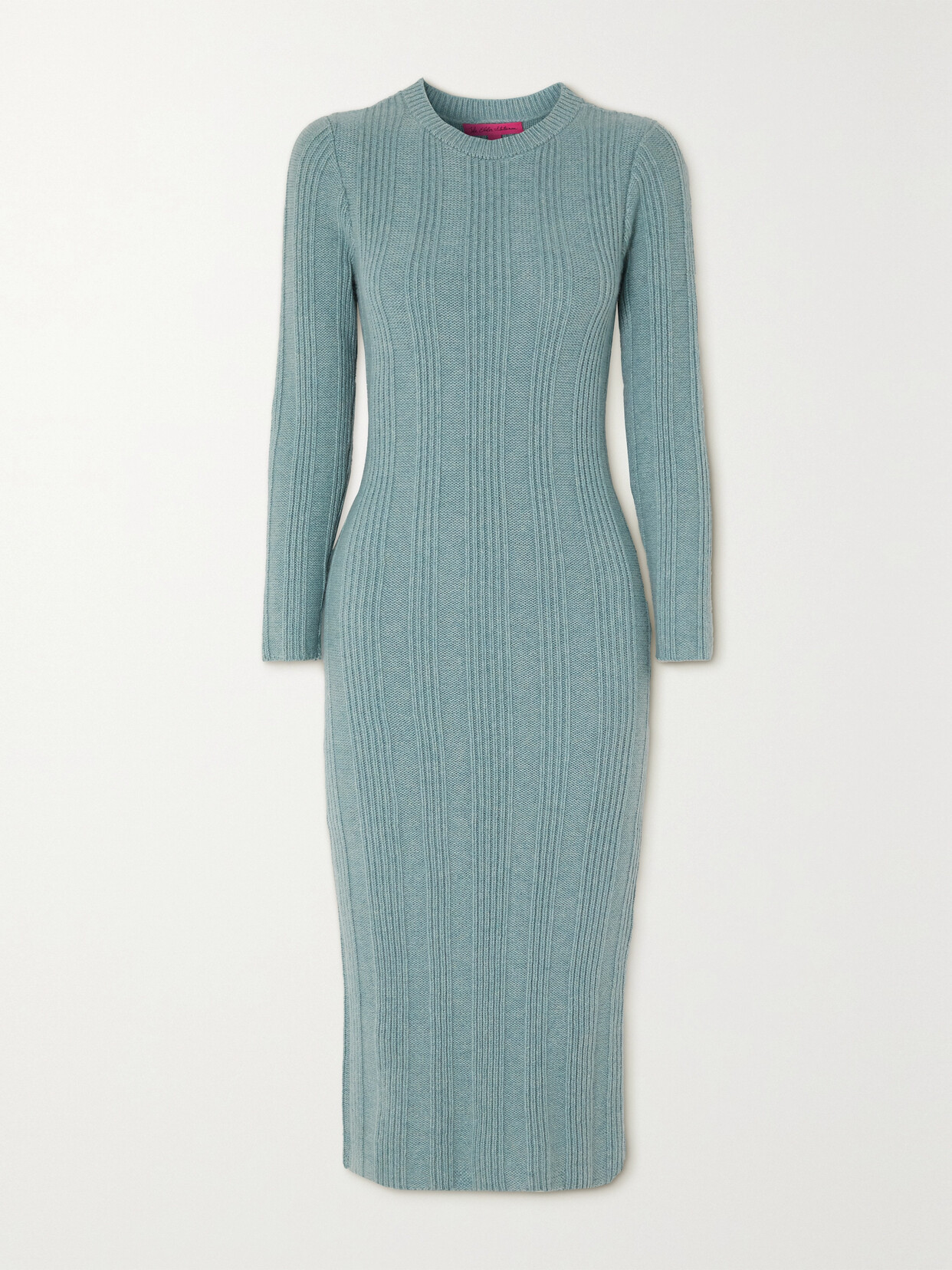 The Elder Statesman - Ribbed Cashmere Midi Dress - Blue