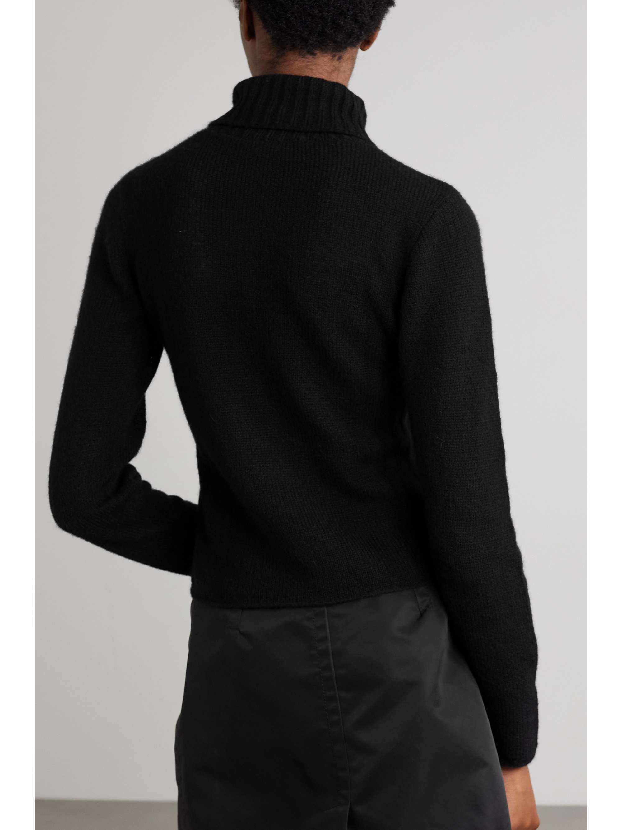 THE ELDER STATESMAN Nimbus whipstitched cashmere and cotton-blend turtleneck sweater
