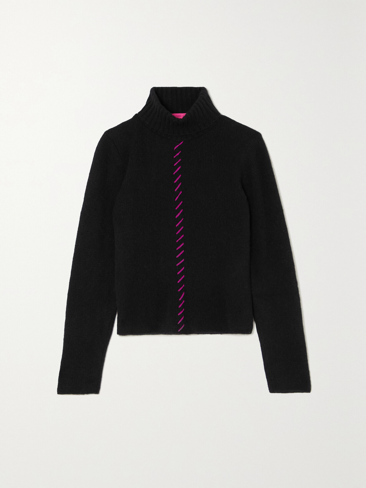 The Elder Statesman - Nimbus Whipstitched Cashmere And Cotton-blend Turtleneck Sweater - Black