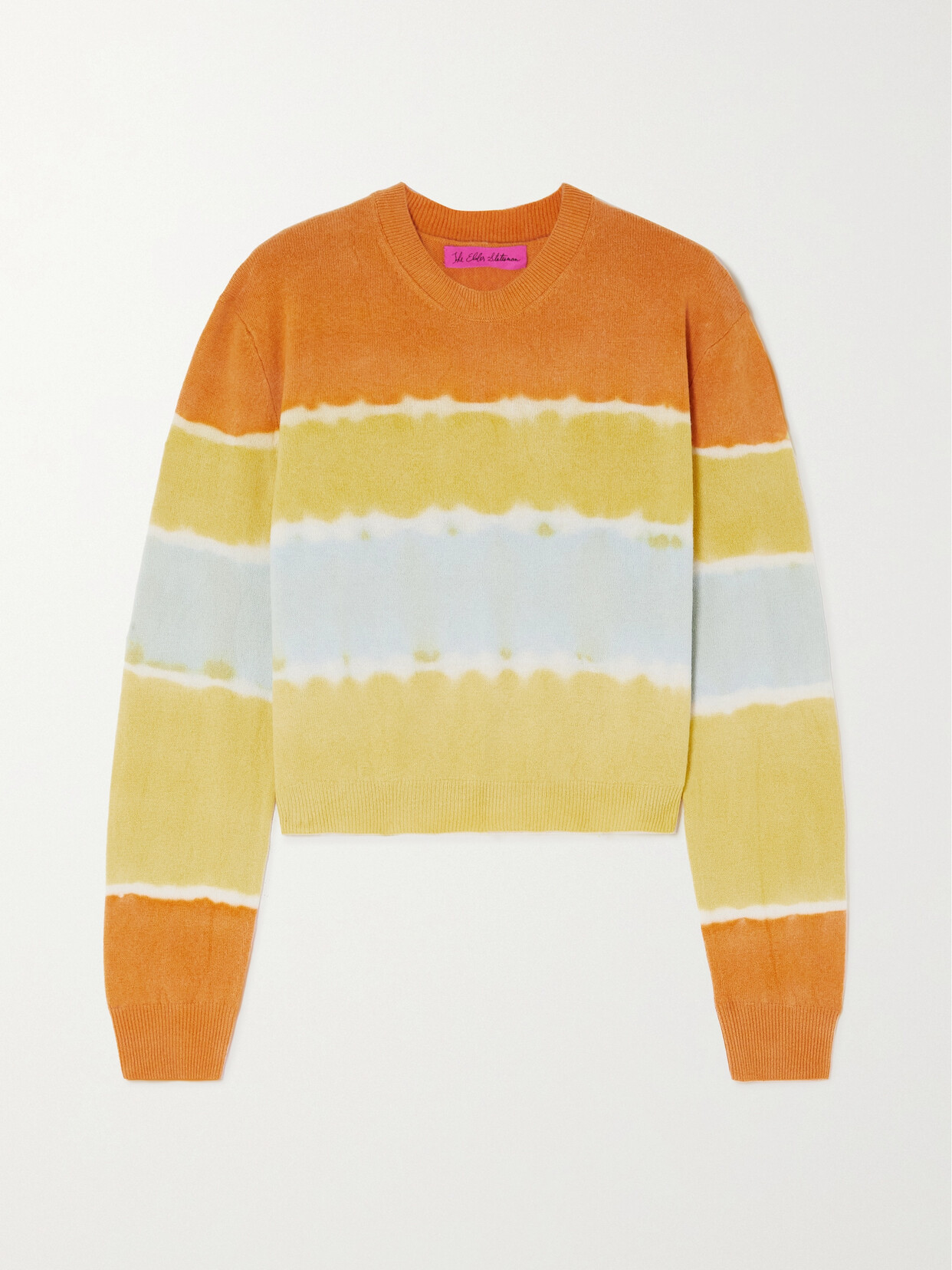 The Elder Statesman - Deep Dive Tie-dyed Merino Wool And Cashmere-blend Sweater - Orange