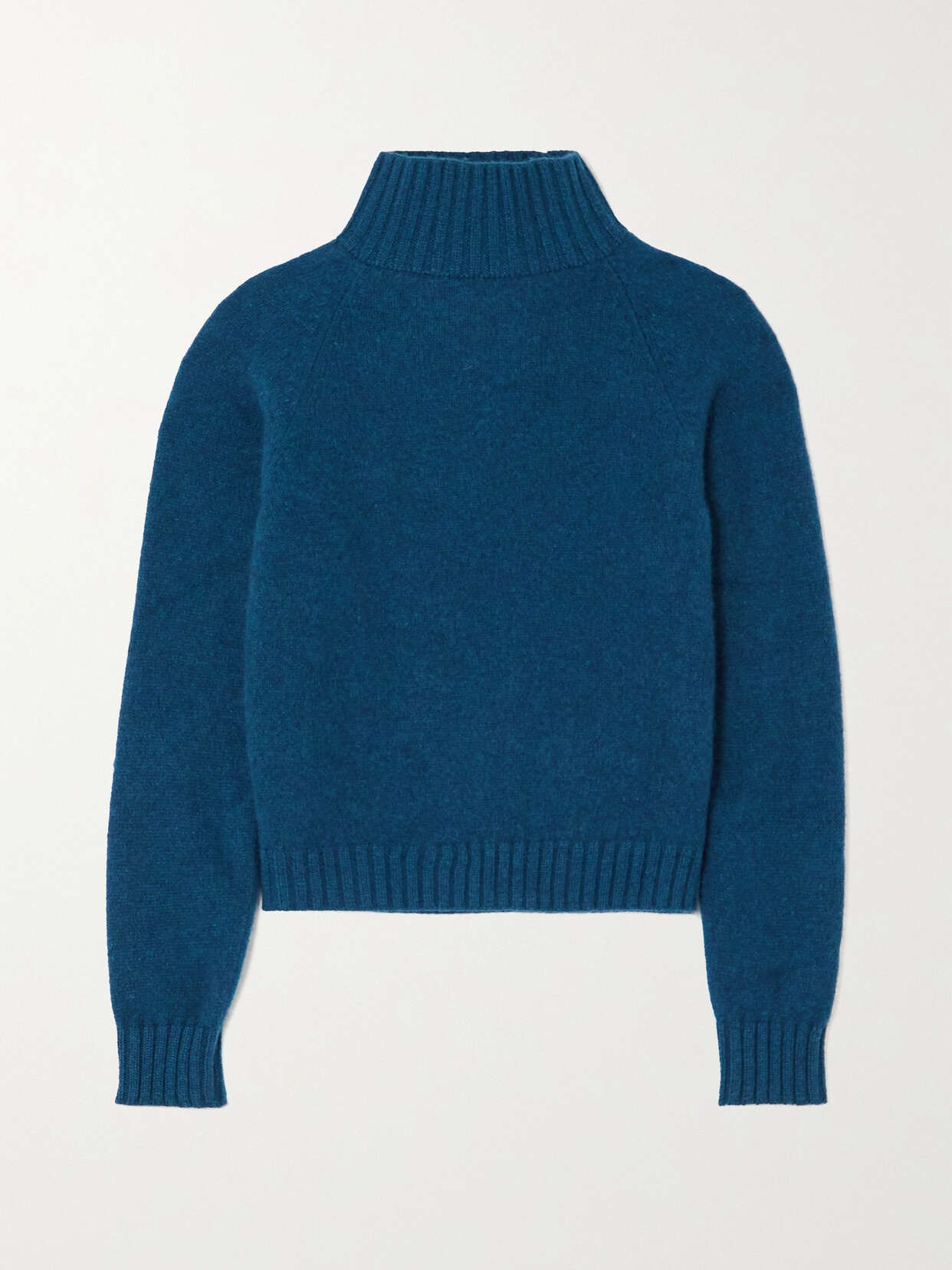 The Elder Statesman - Cropped Cashmere Turtleneck Sweater - Blue