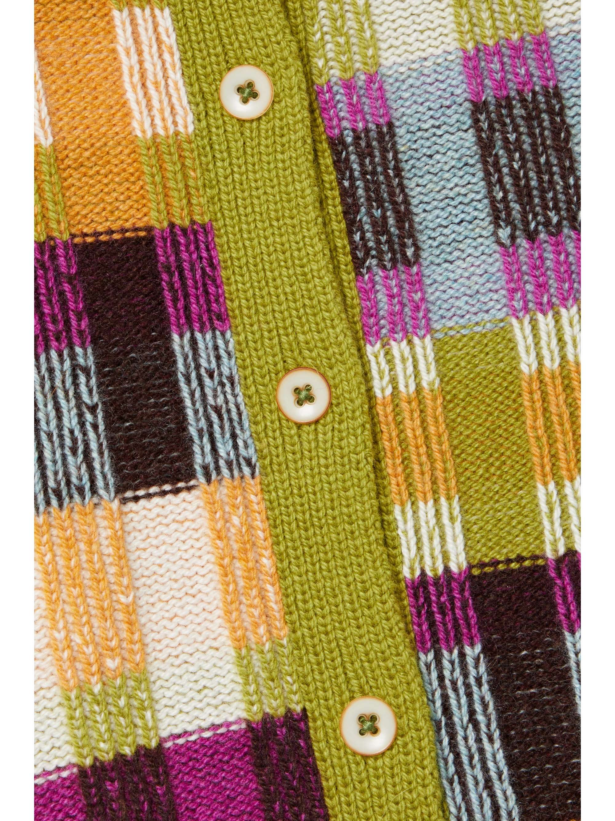 THE ELDER STATESMAN Ribbed striped cashmere cardigan