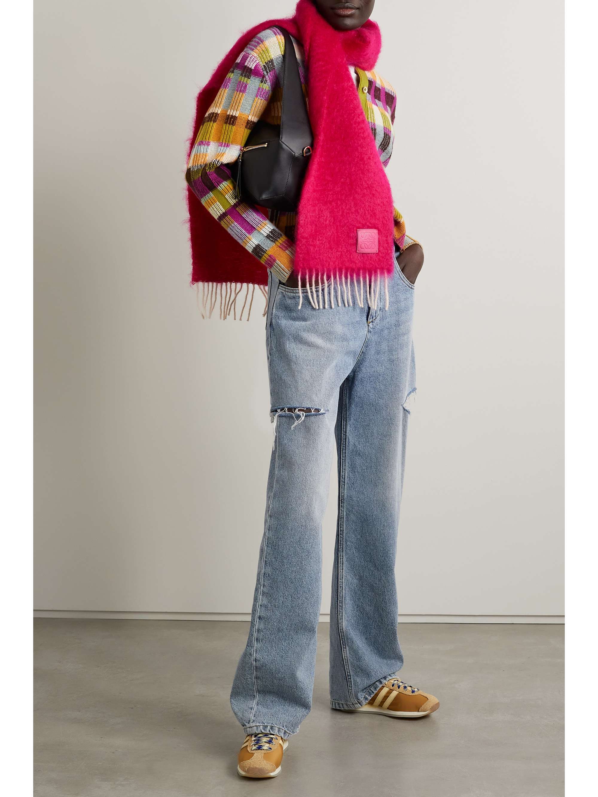 THE ELDER STATESMAN Ribbed striped cashmere cardigan