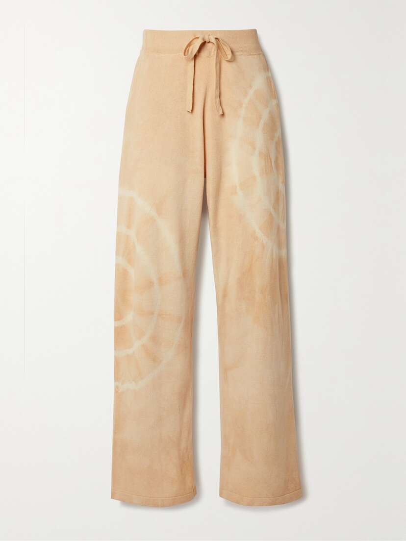 The Elder Statesman Spiral City Tie-dyed Wool And Cashmere-blend Track Pants