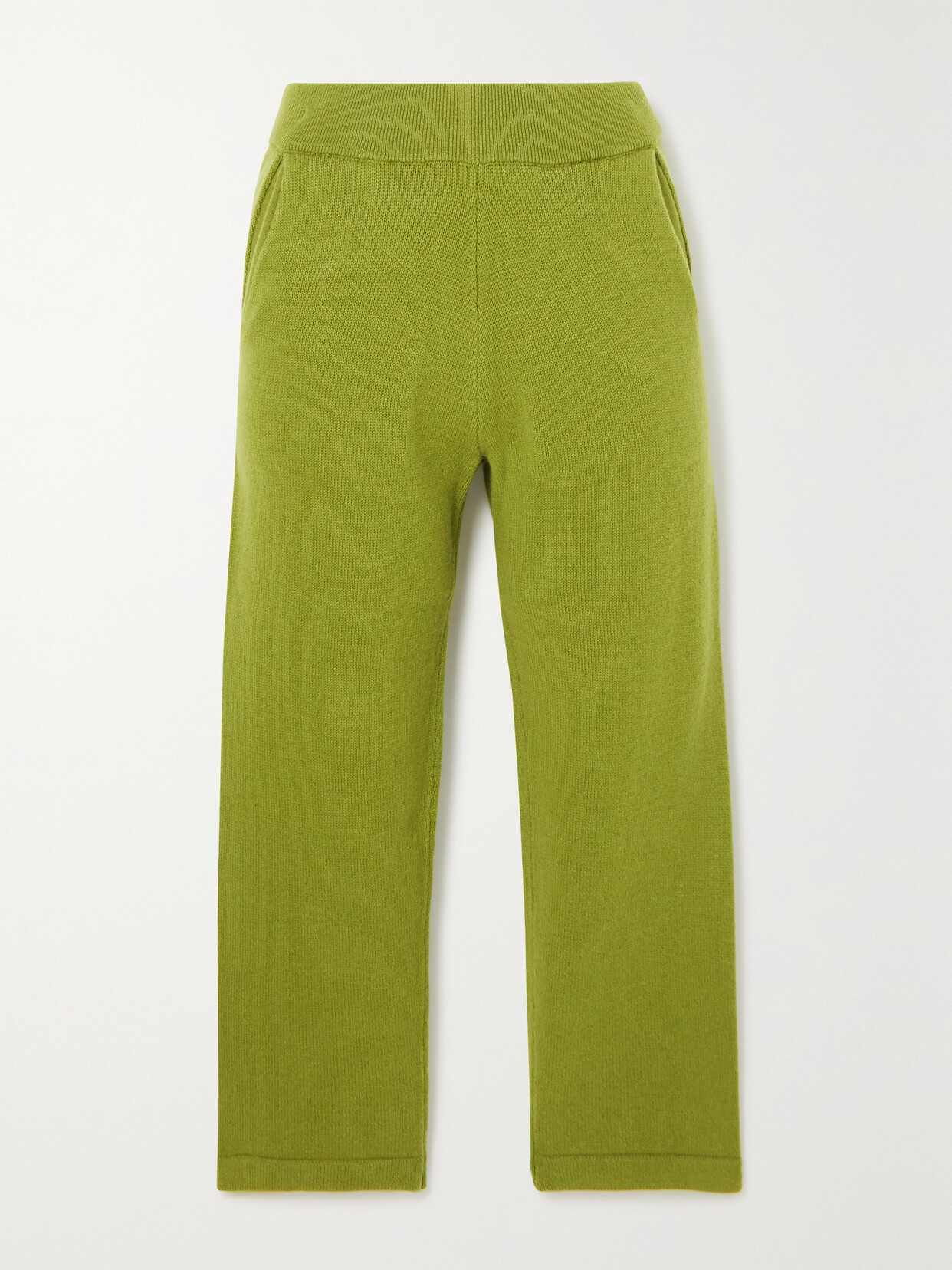 The Elder Statesman - Cropped Merino Wool And Cashmere-blend Slim-leg Pants - Green