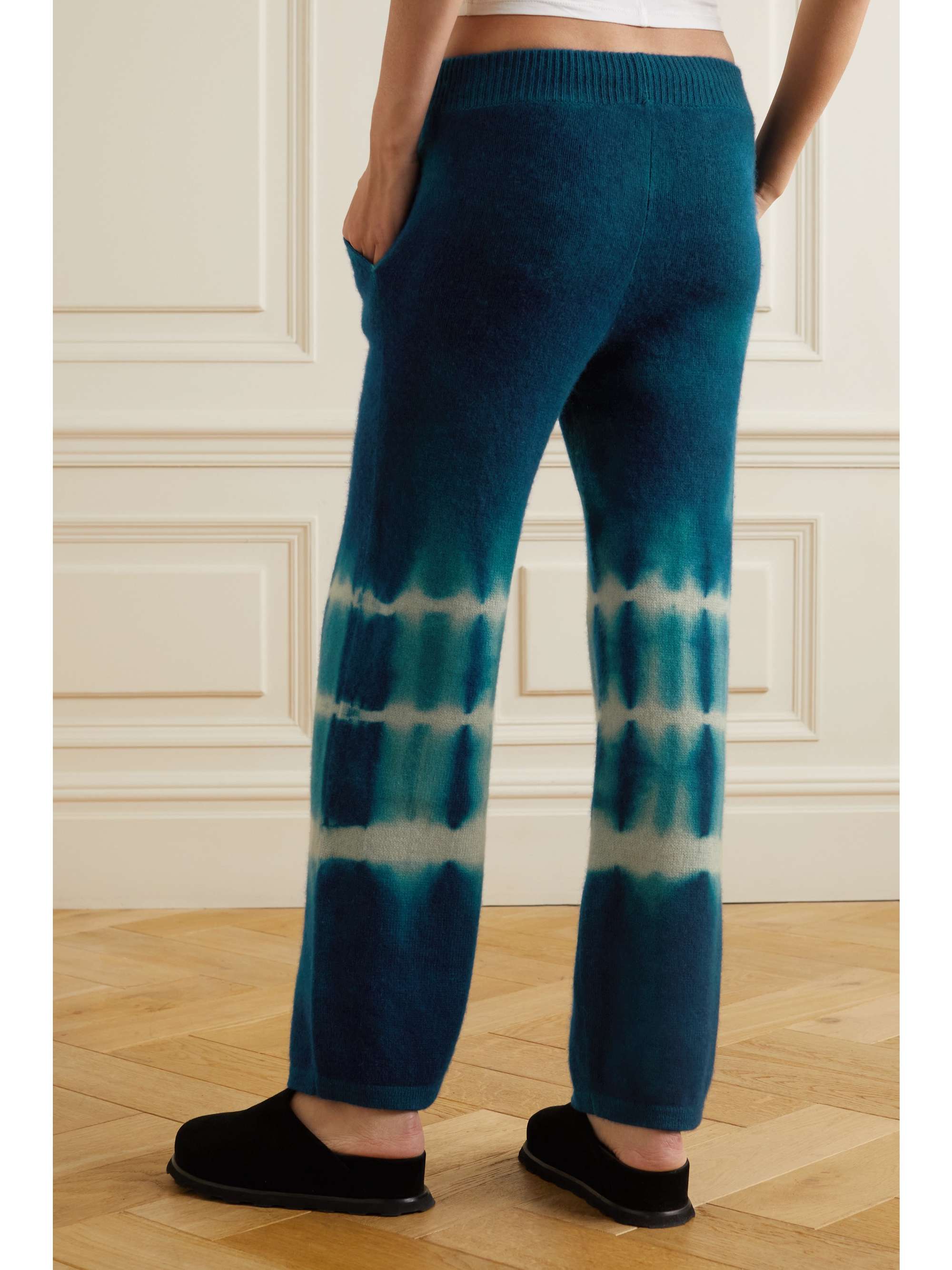 THE ELDER STATESMAN Vision tie-dyed cashmere wide-leg pants