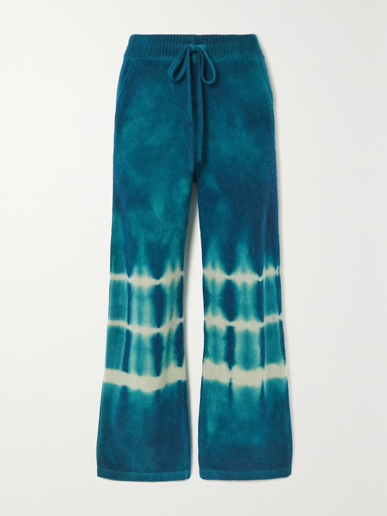 The Elder Statesman - Vision Tie-dyed Cashmere Wide-leg Pants - Blue