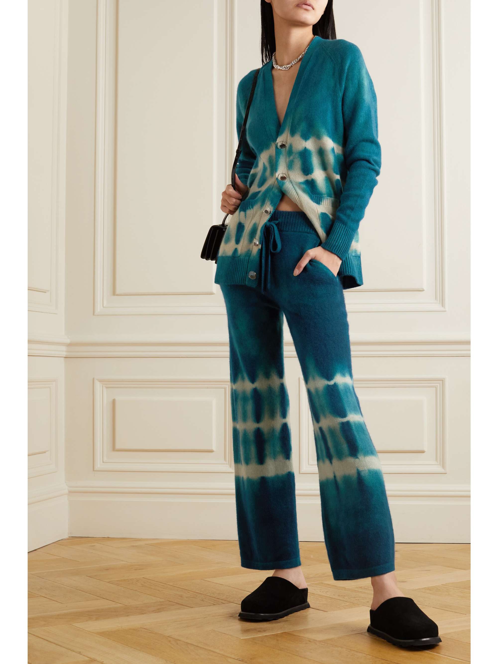 THE ELDER STATESMAN Vision tie-dyed cashmere wide-leg pants
