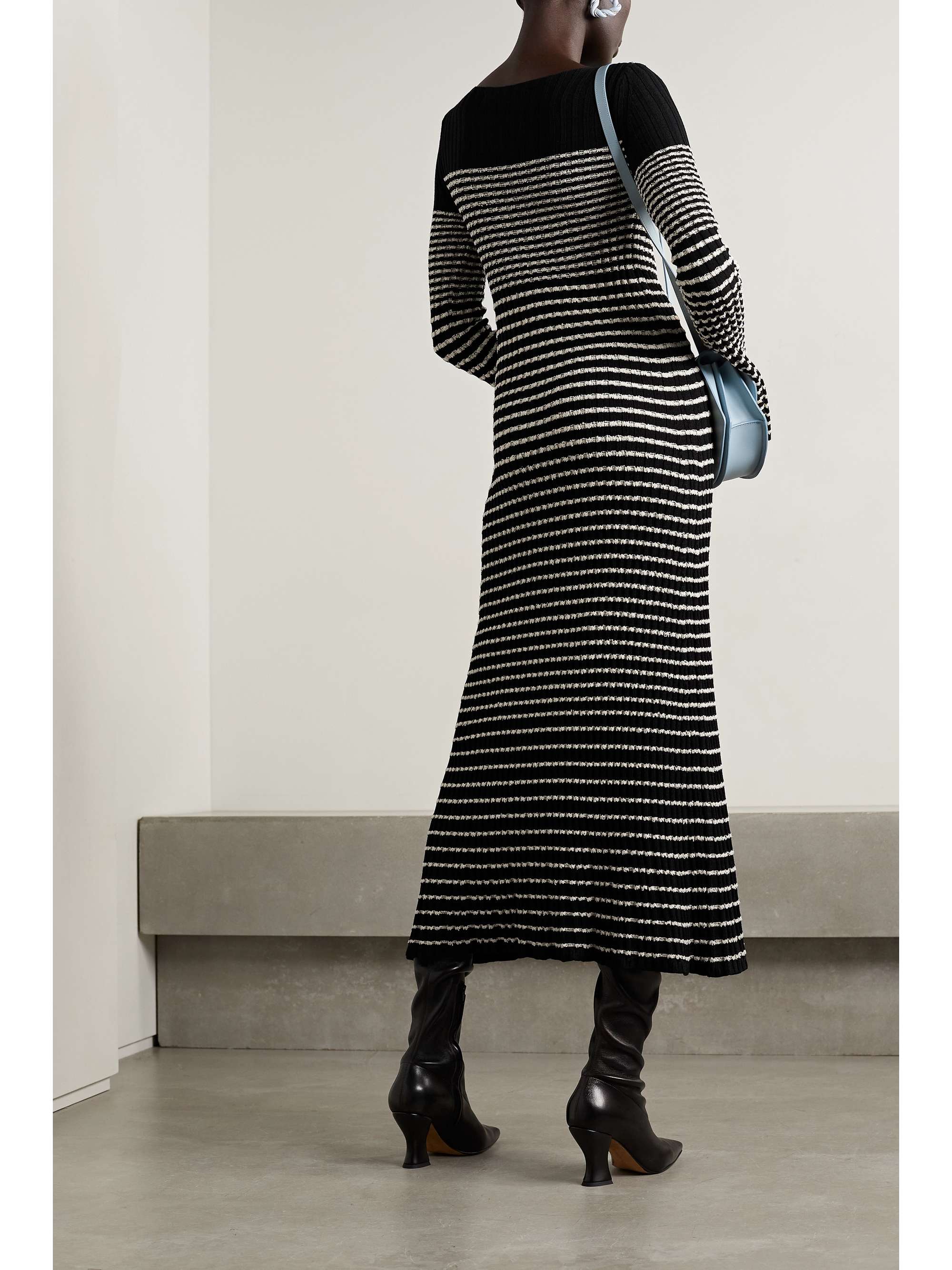 PROENZA SCHOULER Striped ribbed-knit midi dress