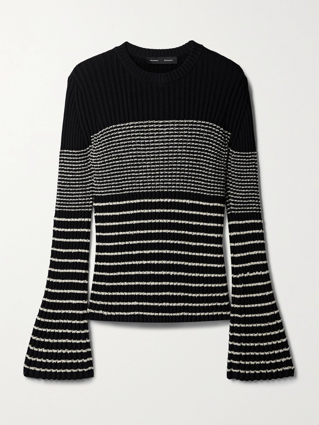 Proenza Schouler - Striped Ribbed-knit Sweater - Black