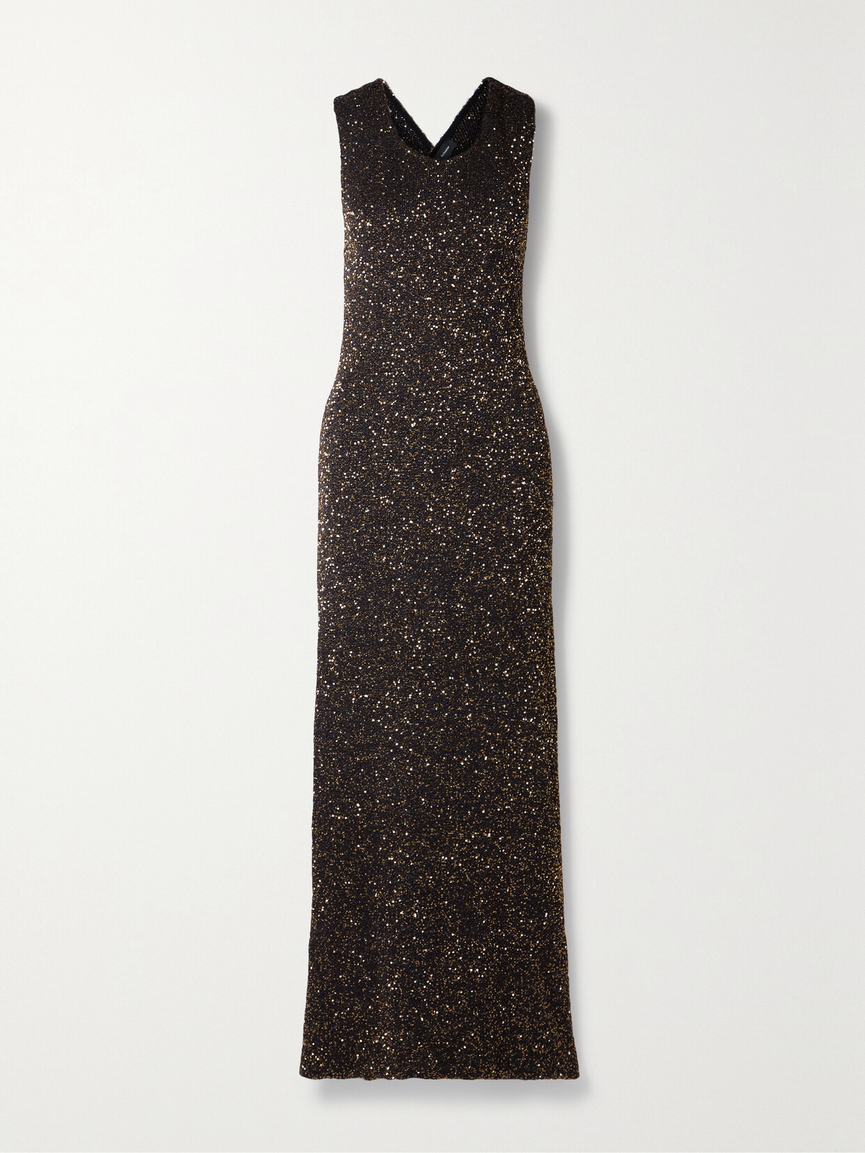 Proenza Schouler - Cutout Sequined Knitted Maxi Dress - Brown