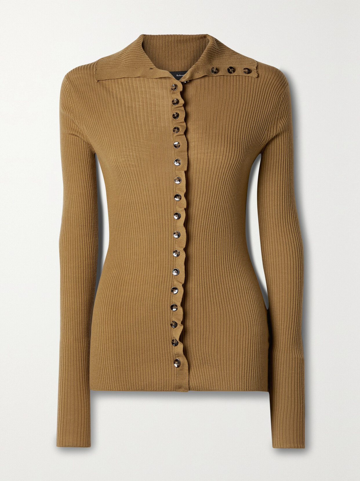 Proenza Schouler Ruffled Merino Wool Cardigan