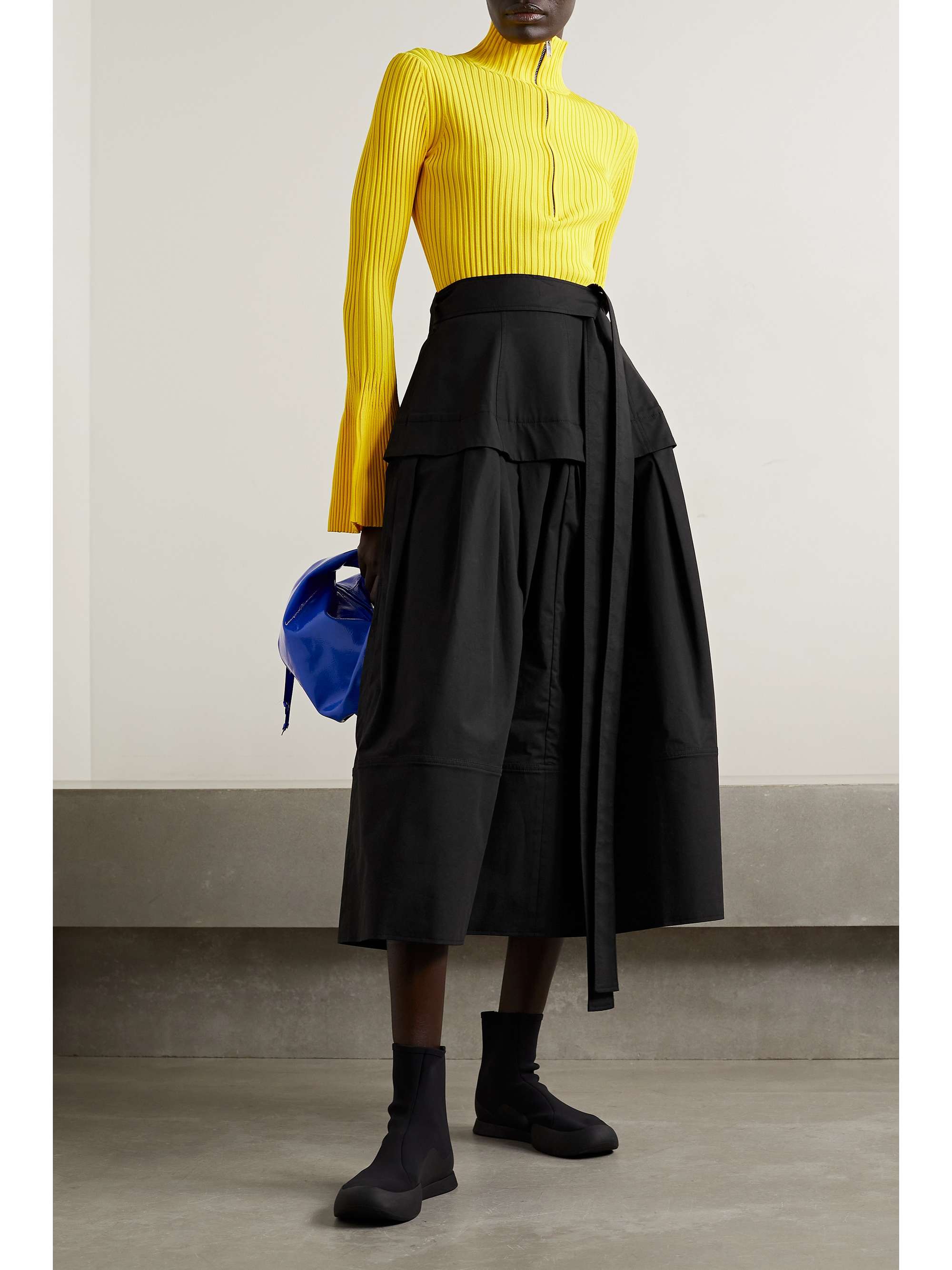 CHLOÉ Franne ribbed wool and leather ankle boots | NET-A-PORTER