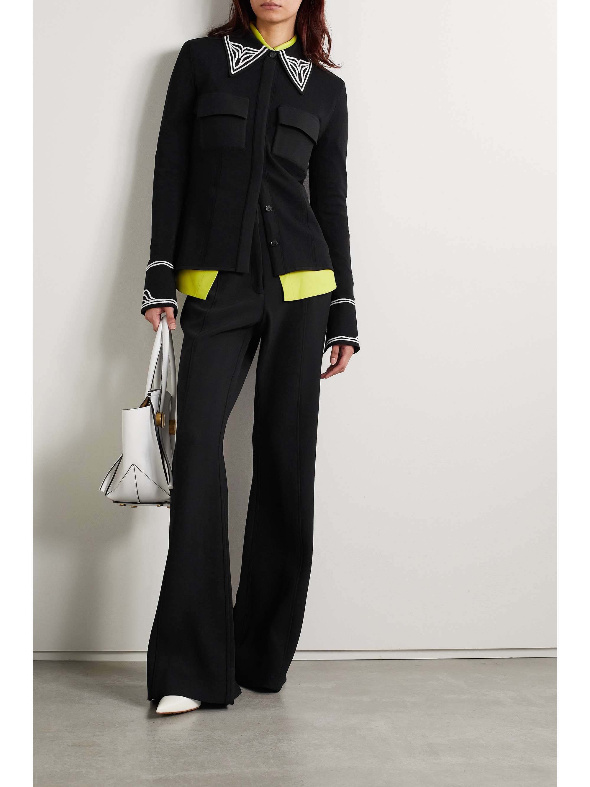 PROENZA SCHOULER Embroidered stretch-knit shirt