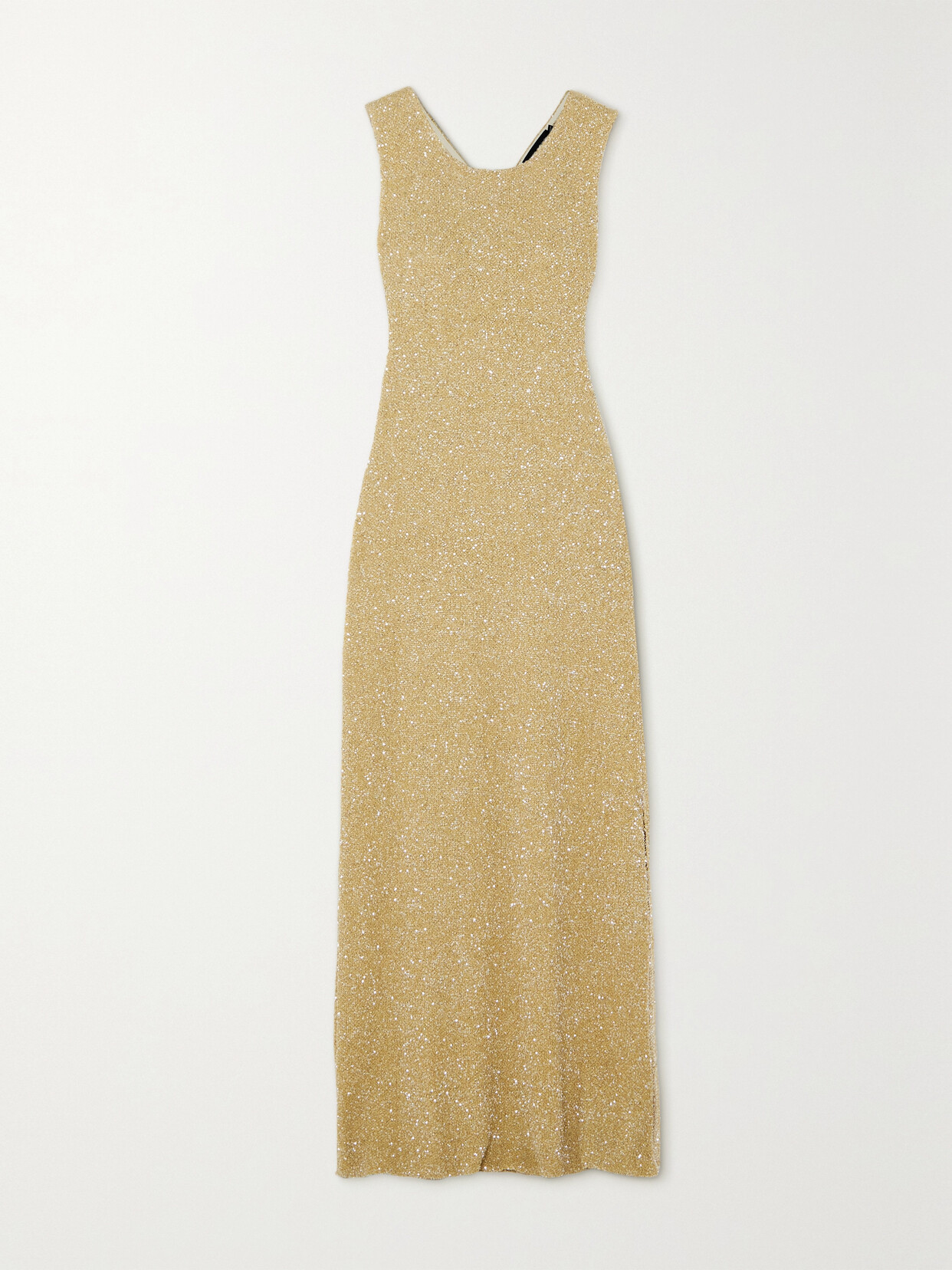Proenza Schouler Cutout Sequined Knitted Maxi Dress - Gold