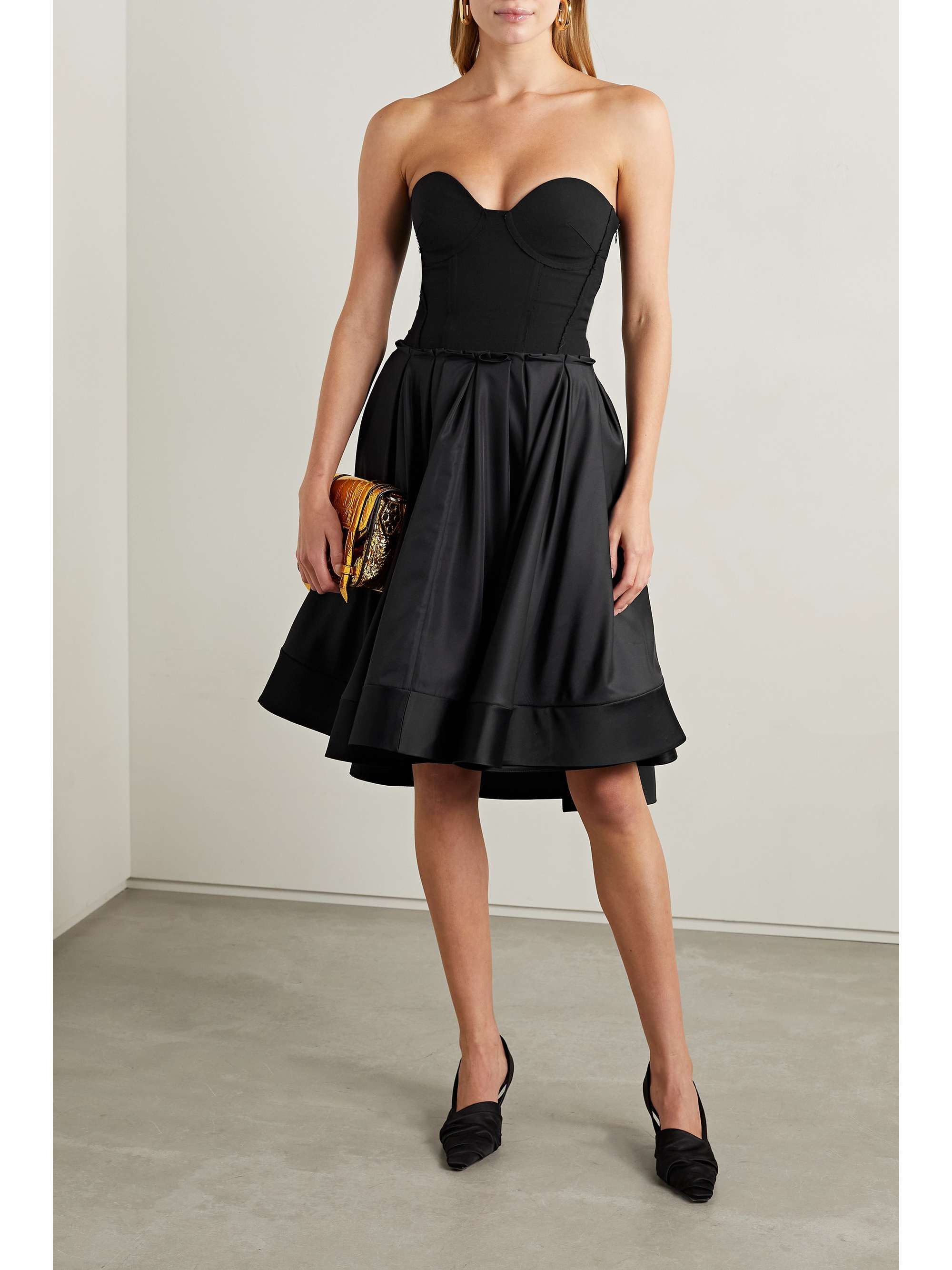 PROENZA SCHOULER Strapless wool-blend jersey and taffeta dress