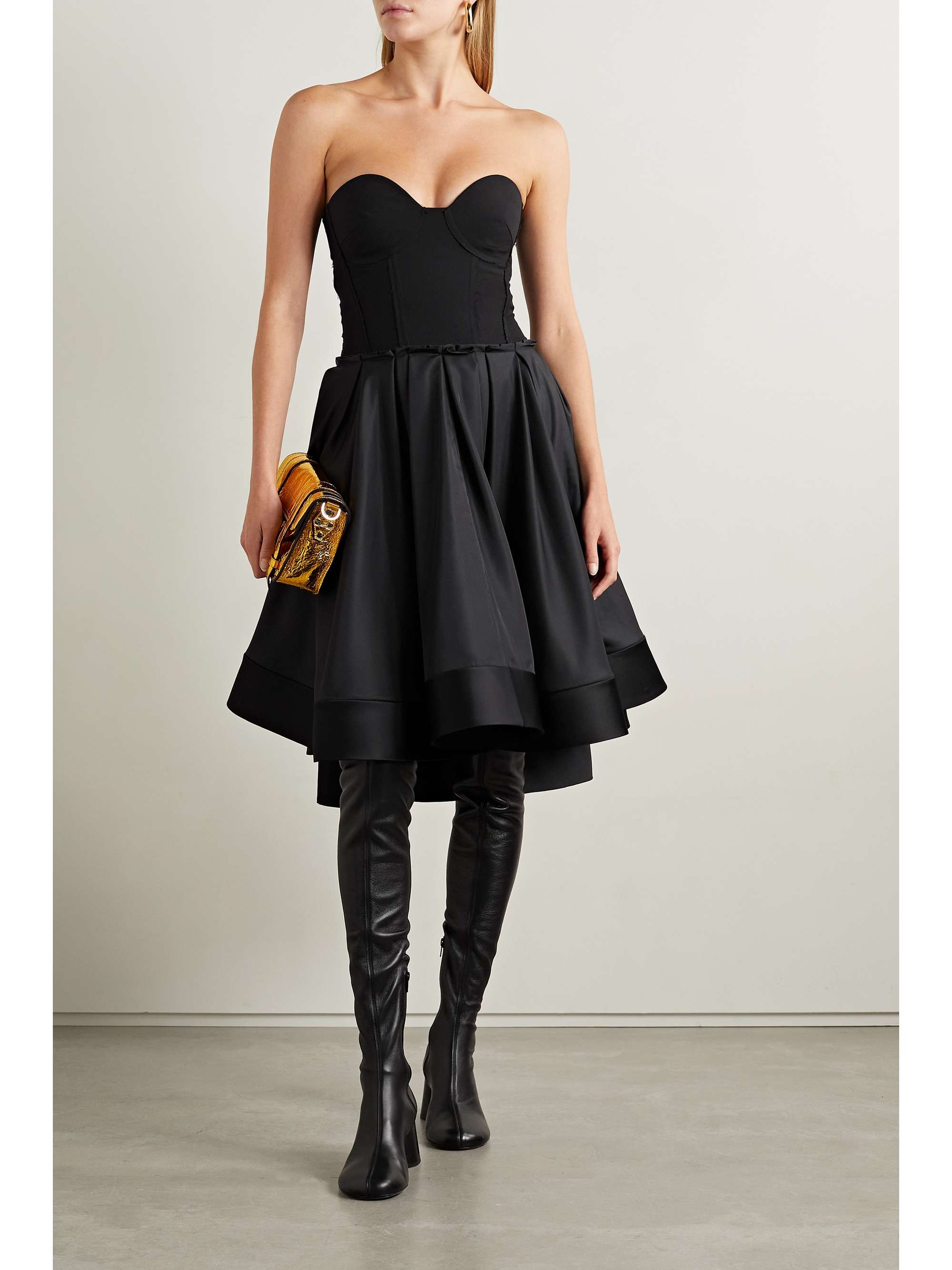 PROENZA SCHOULER Strapless wool-blend jersey and taffeta dress