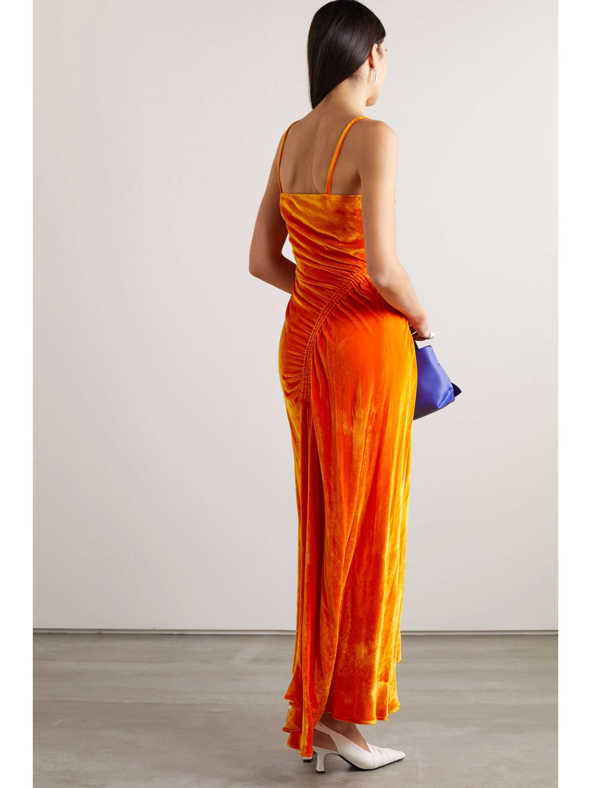 PROENZA SCHOULER Gathered velvet maxi dress