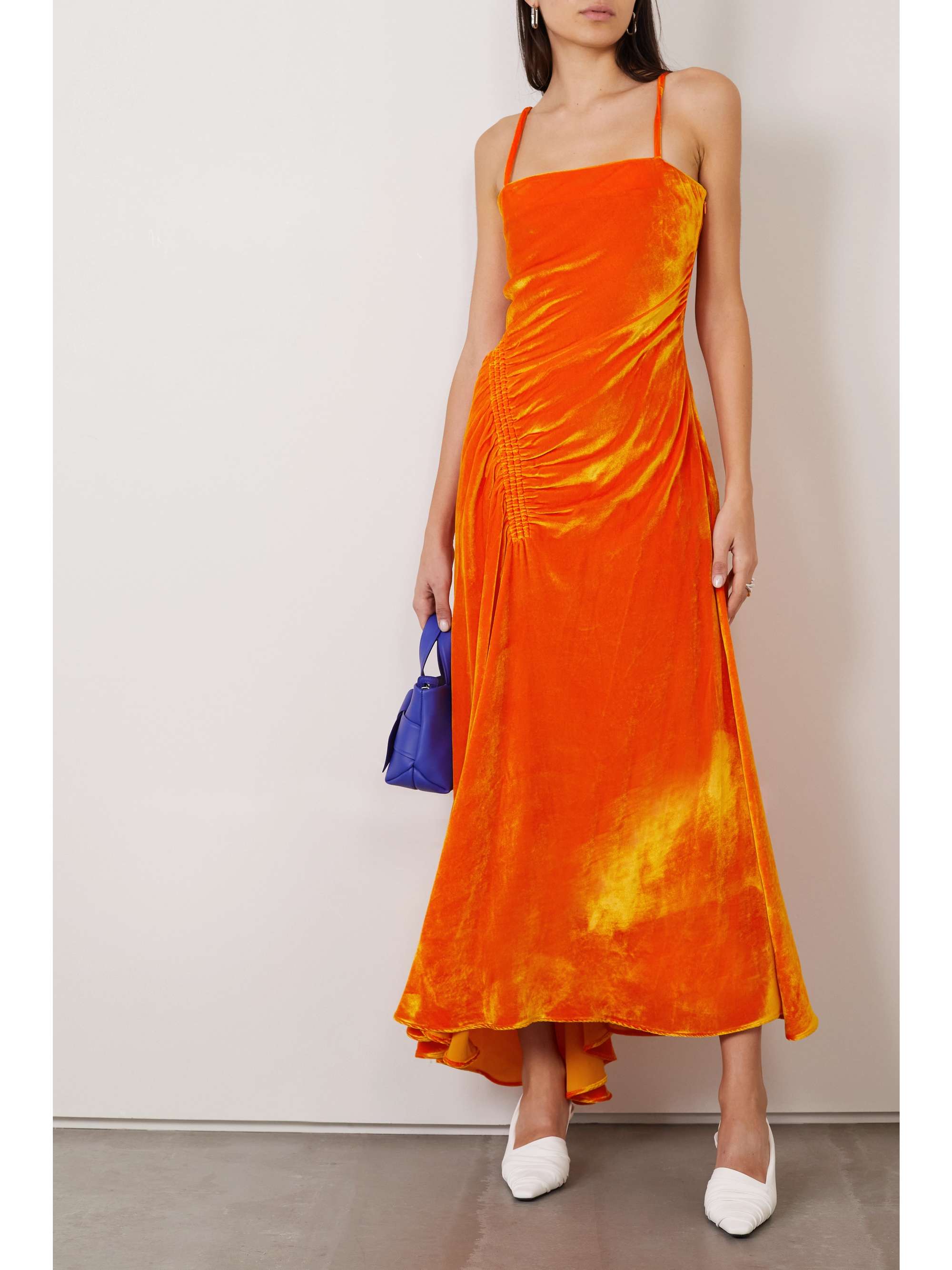 PROENZA SCHOULER Gathered velvet maxi dress