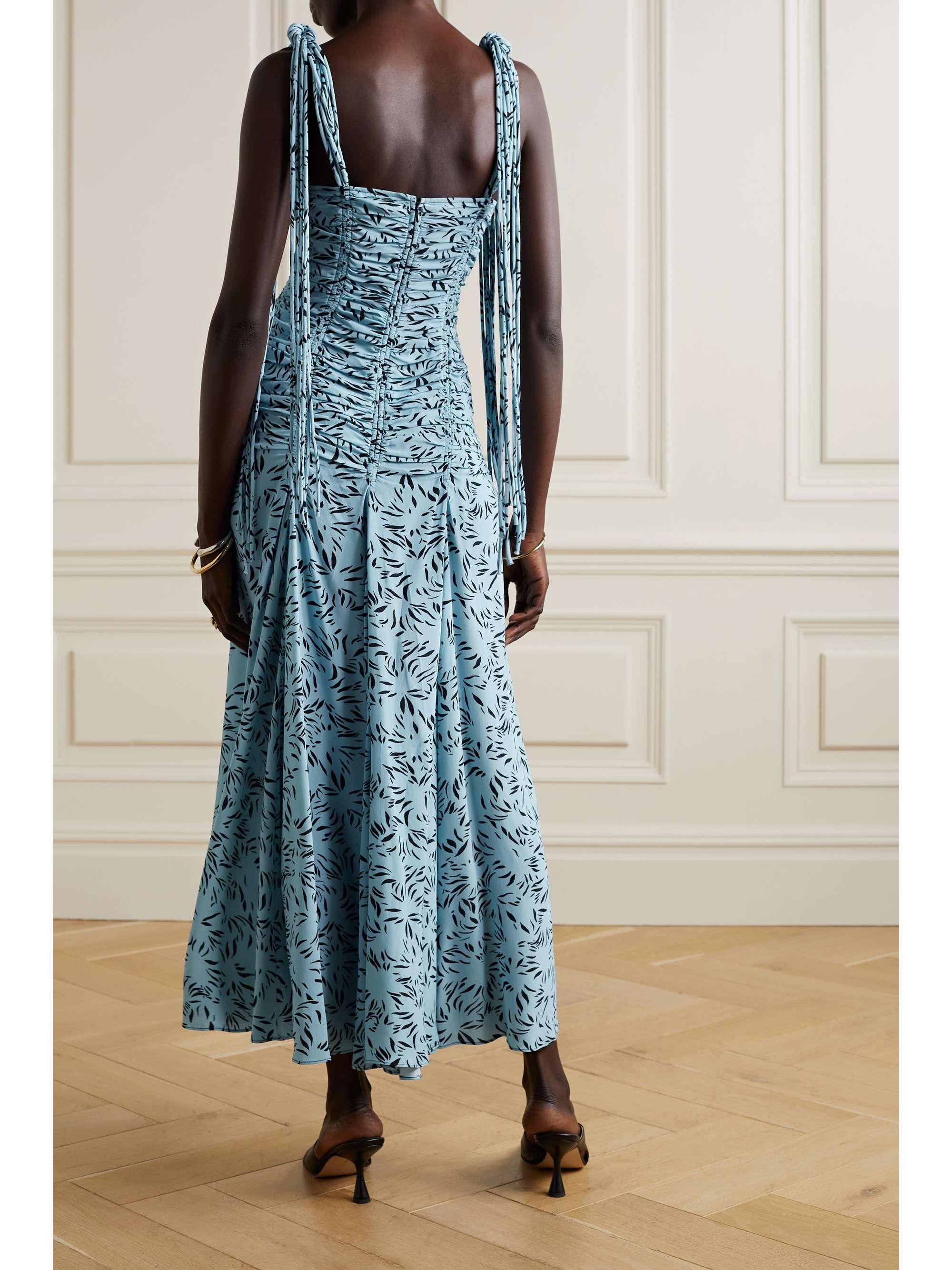 PROENZA SCHOULER Smocked printed crepe midi dress