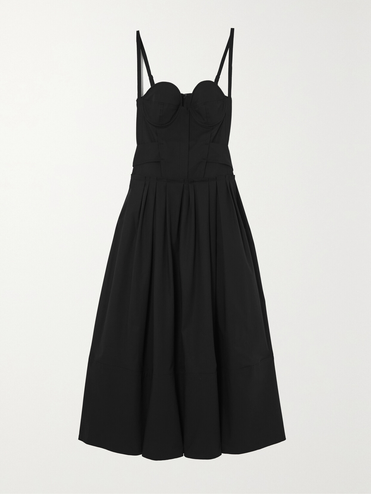 Shop Proenza Schouler Cotton-blend Poplin Midi Dress In Black
