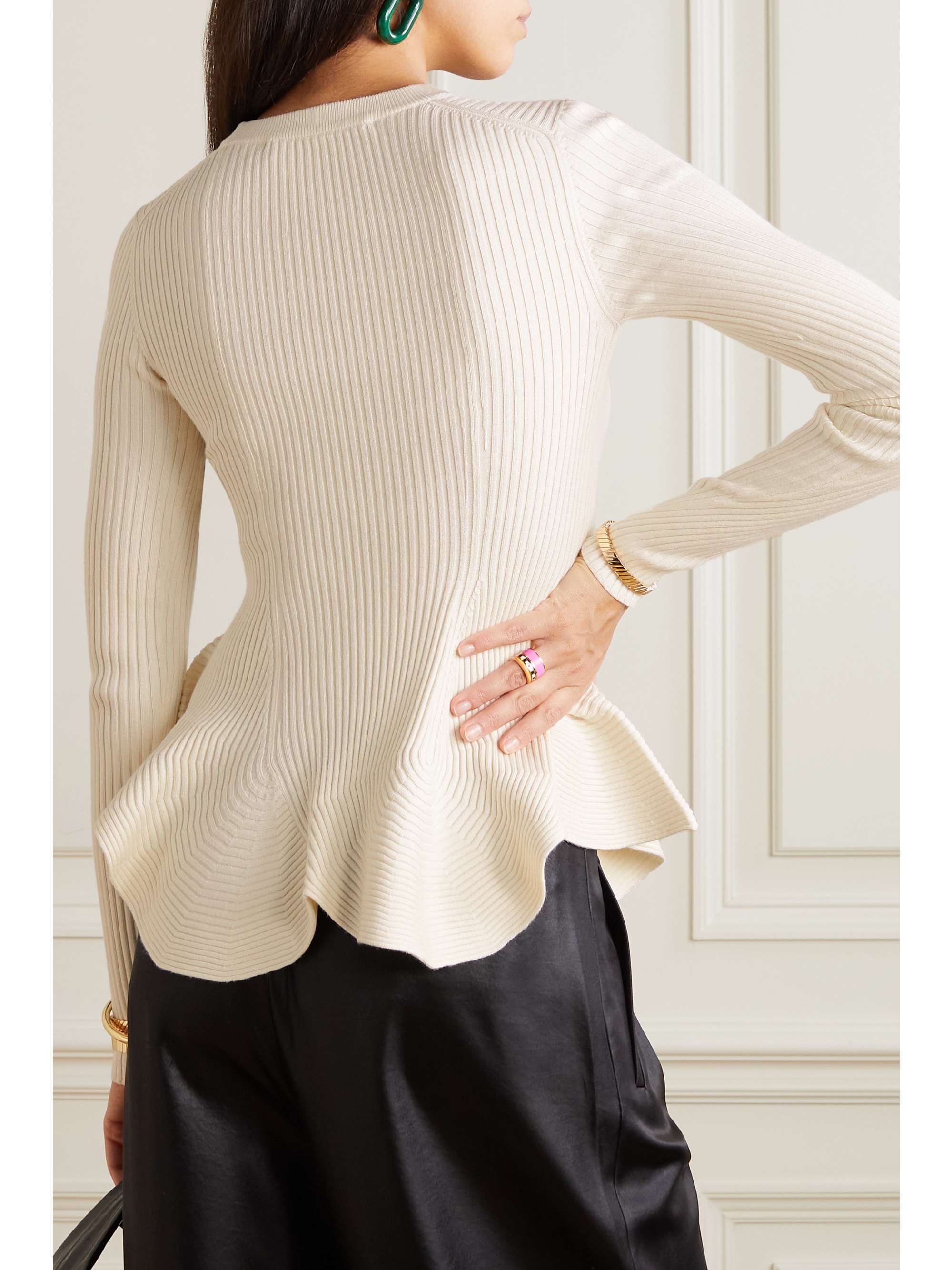 PROENZA SCHOULER Ribbed-knit peplum sweater