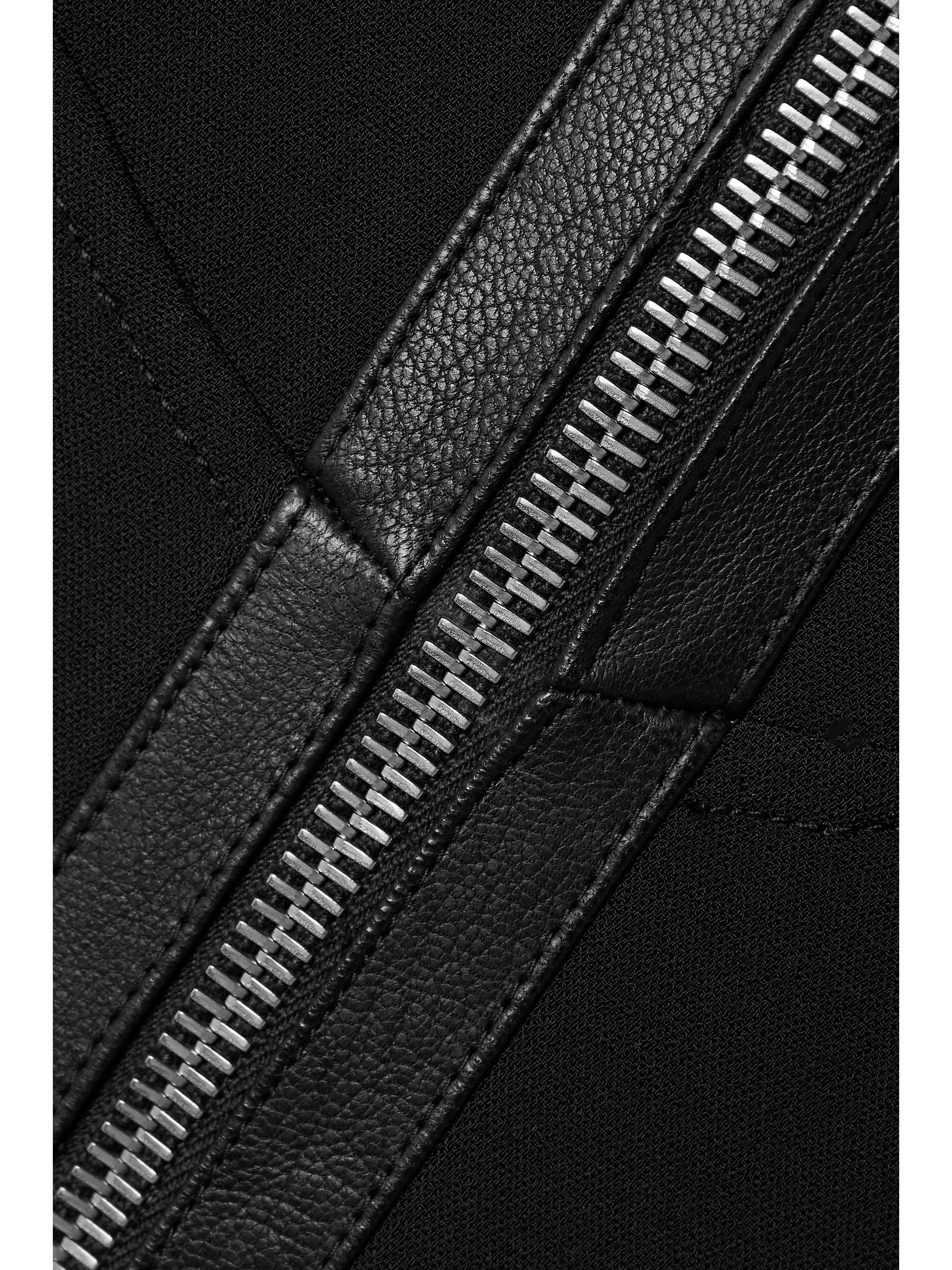 PROENZA SCHOULER Faux leather-trimmed crepe midi dress