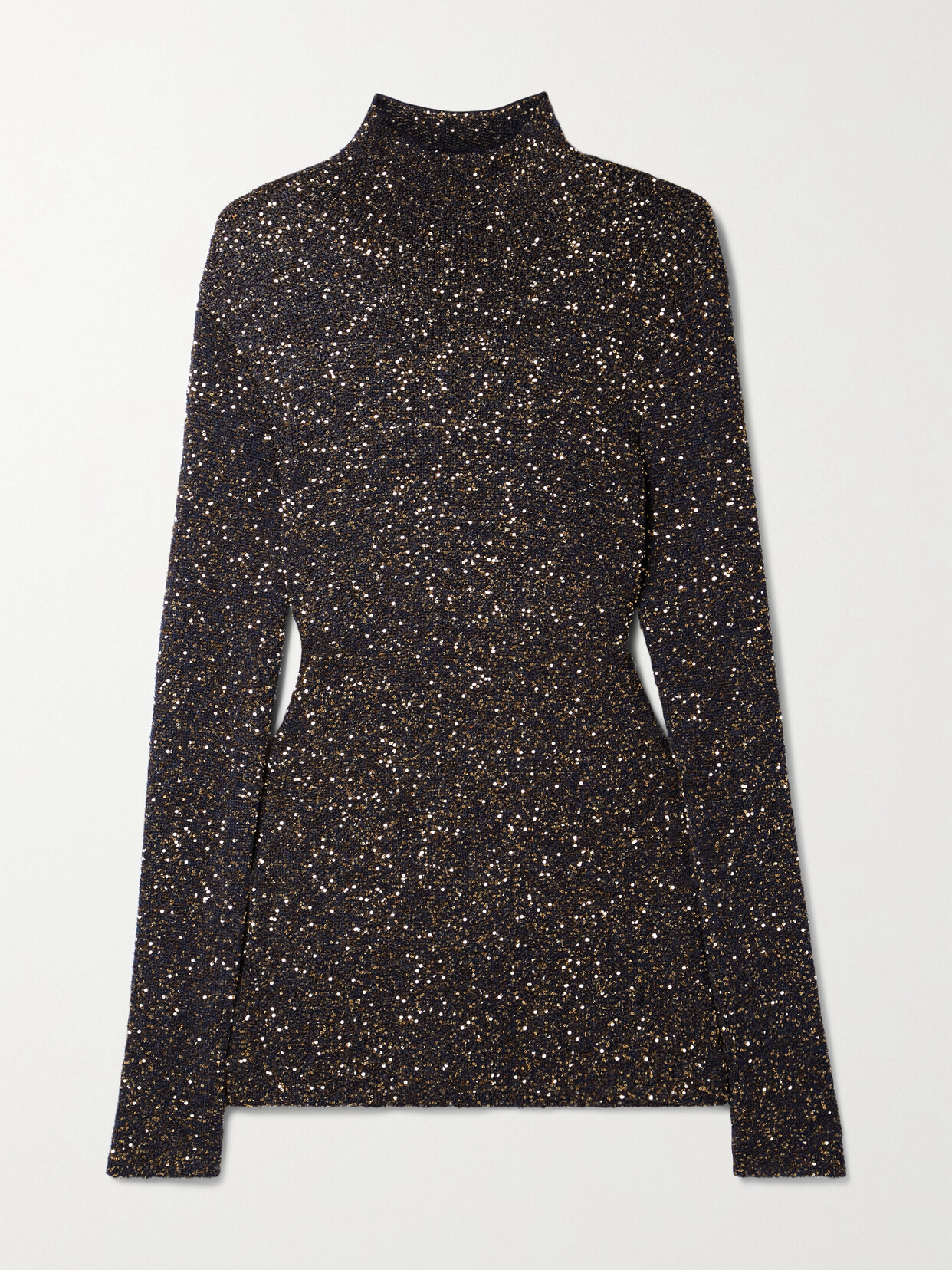 PROENZA SCHOULER CUTOUT SEQUINED KNITTED TURTLENECK SWEATER