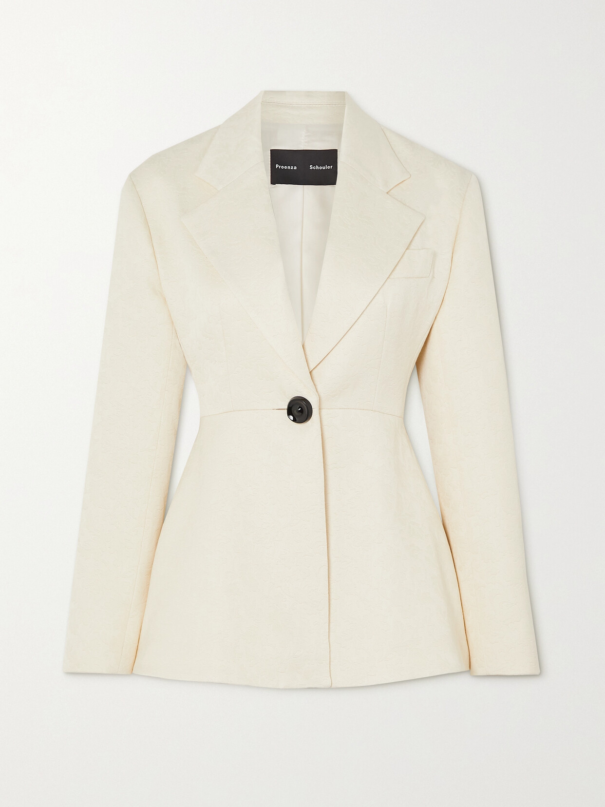 PROENZA SCHOULER COTTON AND WOOL-BLEND JACQUARD PEPLUM BLAZER