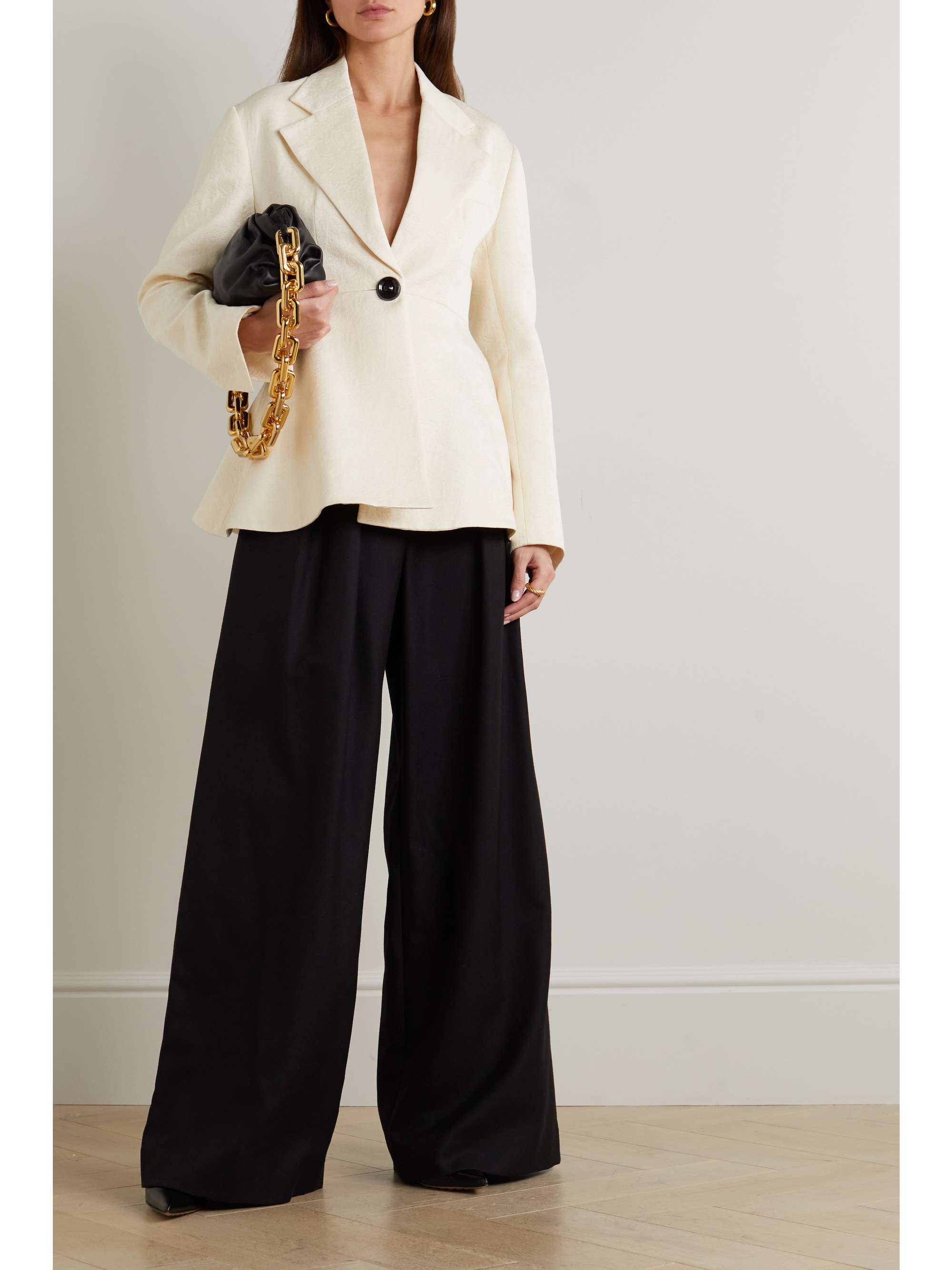 PROENZA SCHOULER Cotton and wool-blend jacquard peplum blazer