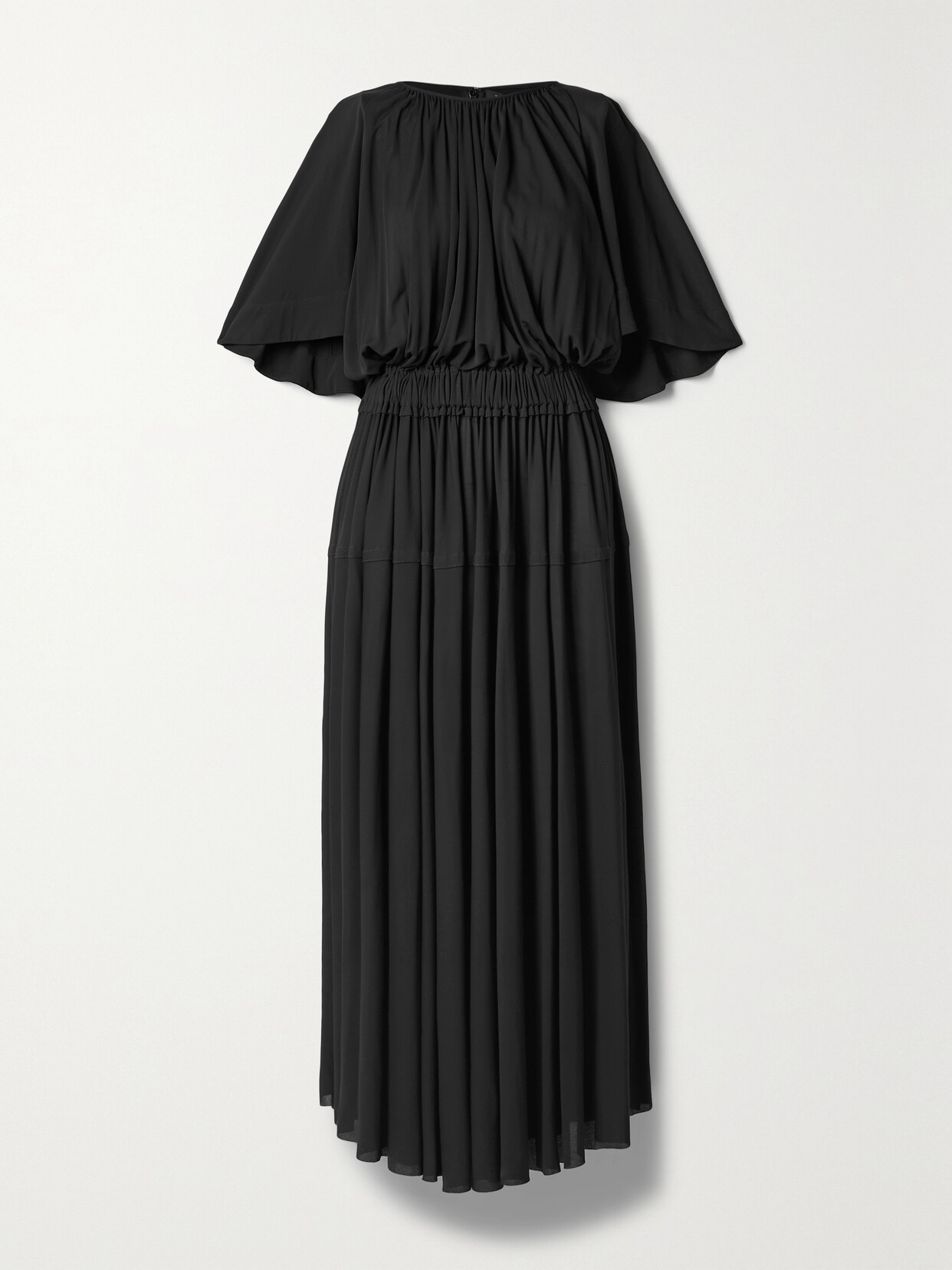 Proenza Schouler - Gathered Crepe De Chine Maxi Dress - Black