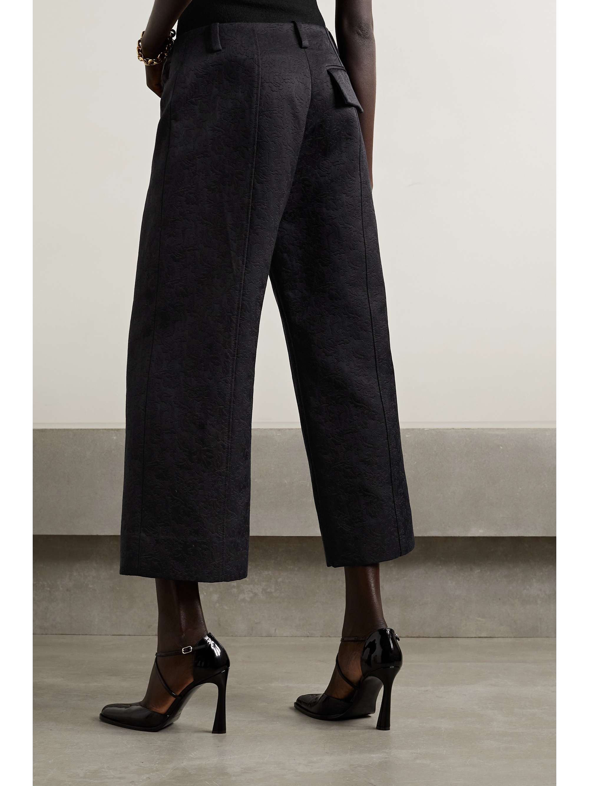 PROENZA SCHOULER Cropped cotton and wool-blend jacquard wide-leg pants